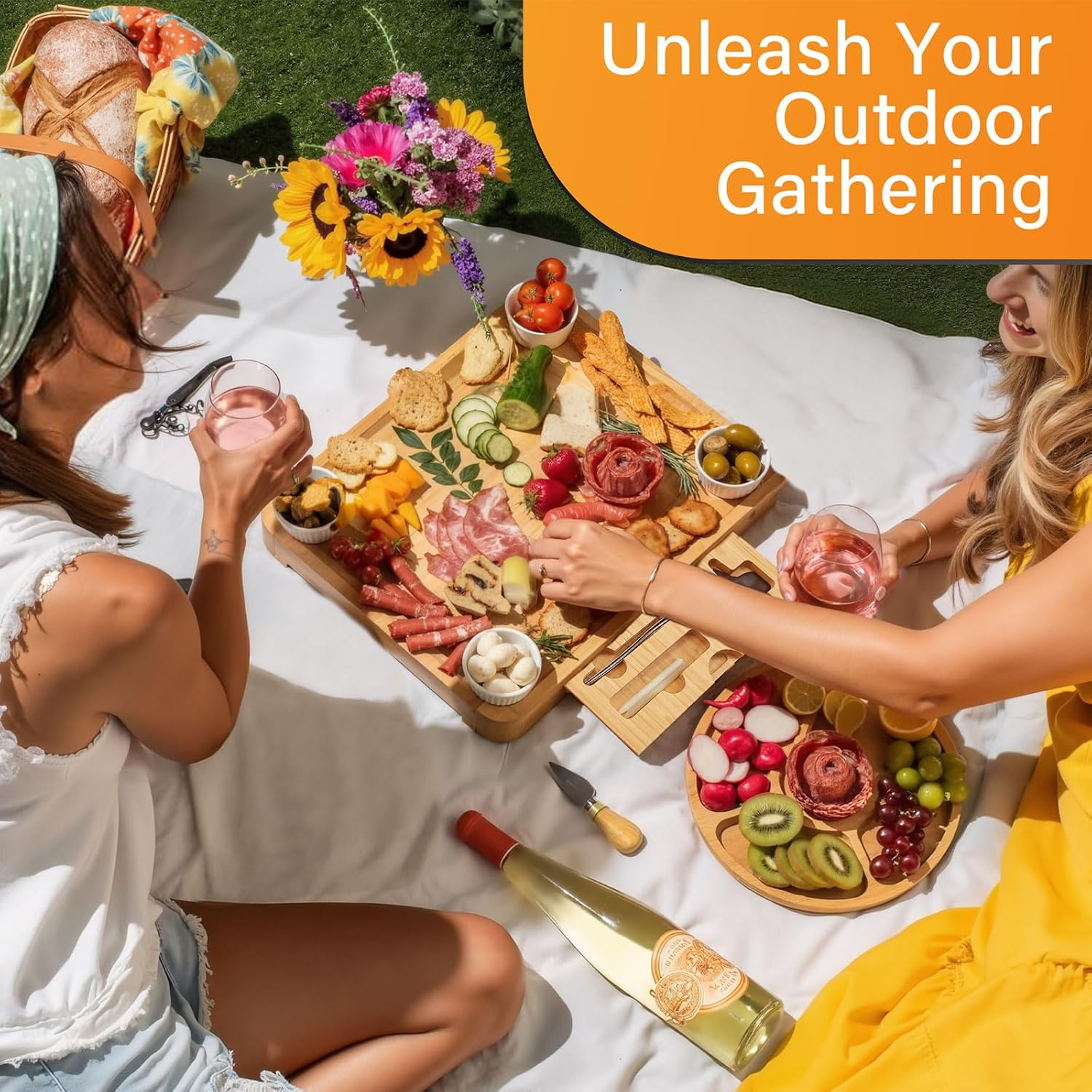 Rule Lie Cheese Board - House Warming Gifts for New Home, Unique Bamboo Charcuterie Boards Set with Knife Set & Accessories, Wedding & Birthday Present for Women, Serving Platter Tray for Wife Her Mum image number 2