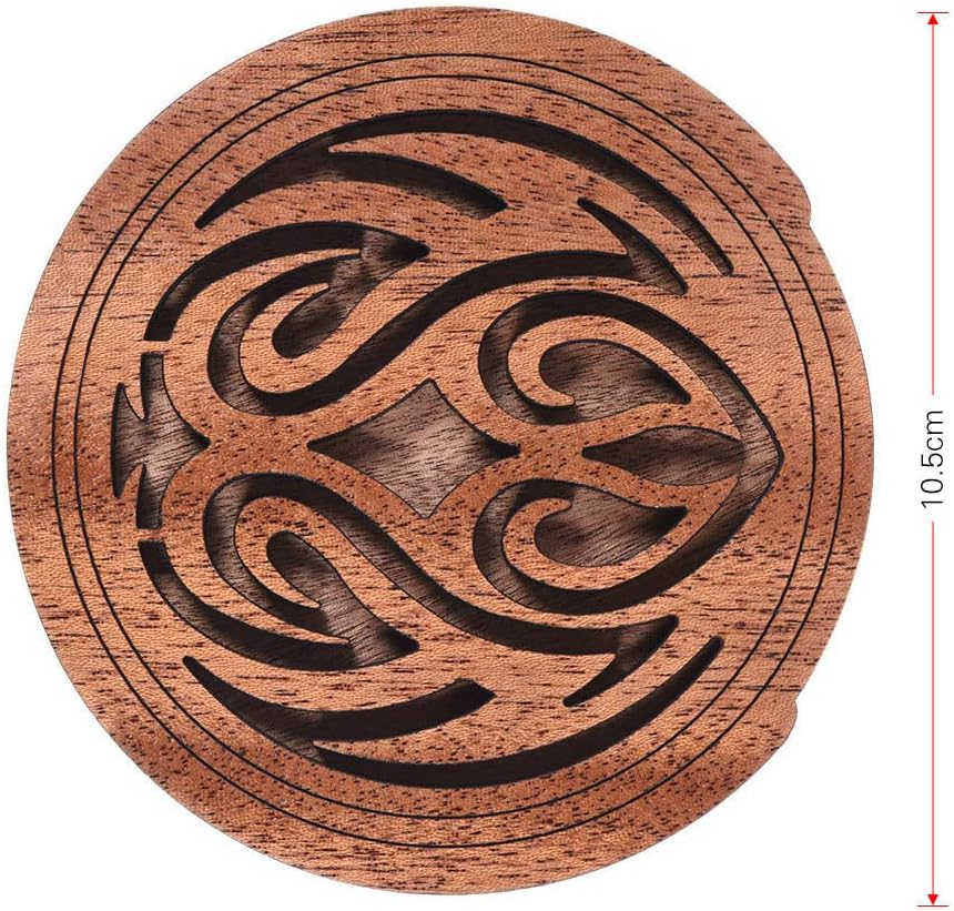 Guitar Wooden Soundhole Sound Hole Cover Block Feedback Buffer Mahogany Wood for EQ Acoustic Folk Guitars image number 2