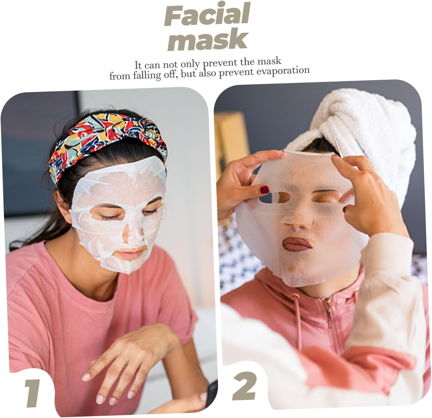 KOMBIUDA 3Pcs Silicone Covers Reusable Moisturizing Facial Cover Hydrating Skincare Comfortable Fit for Women and Prevents Evaporation image number 3