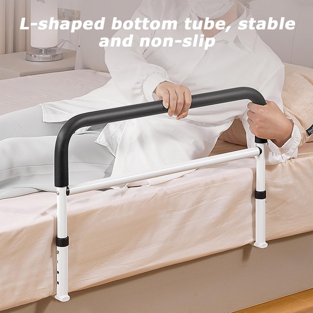 4 Height Adjustable Bedside Handrail, Bedside Assist Grab Bars, Bedside Safety Bed Rail Rack, Portable Bed Assist Rail, Grab Bar for Disabled, Senior, Elderly, People in Need image number 2