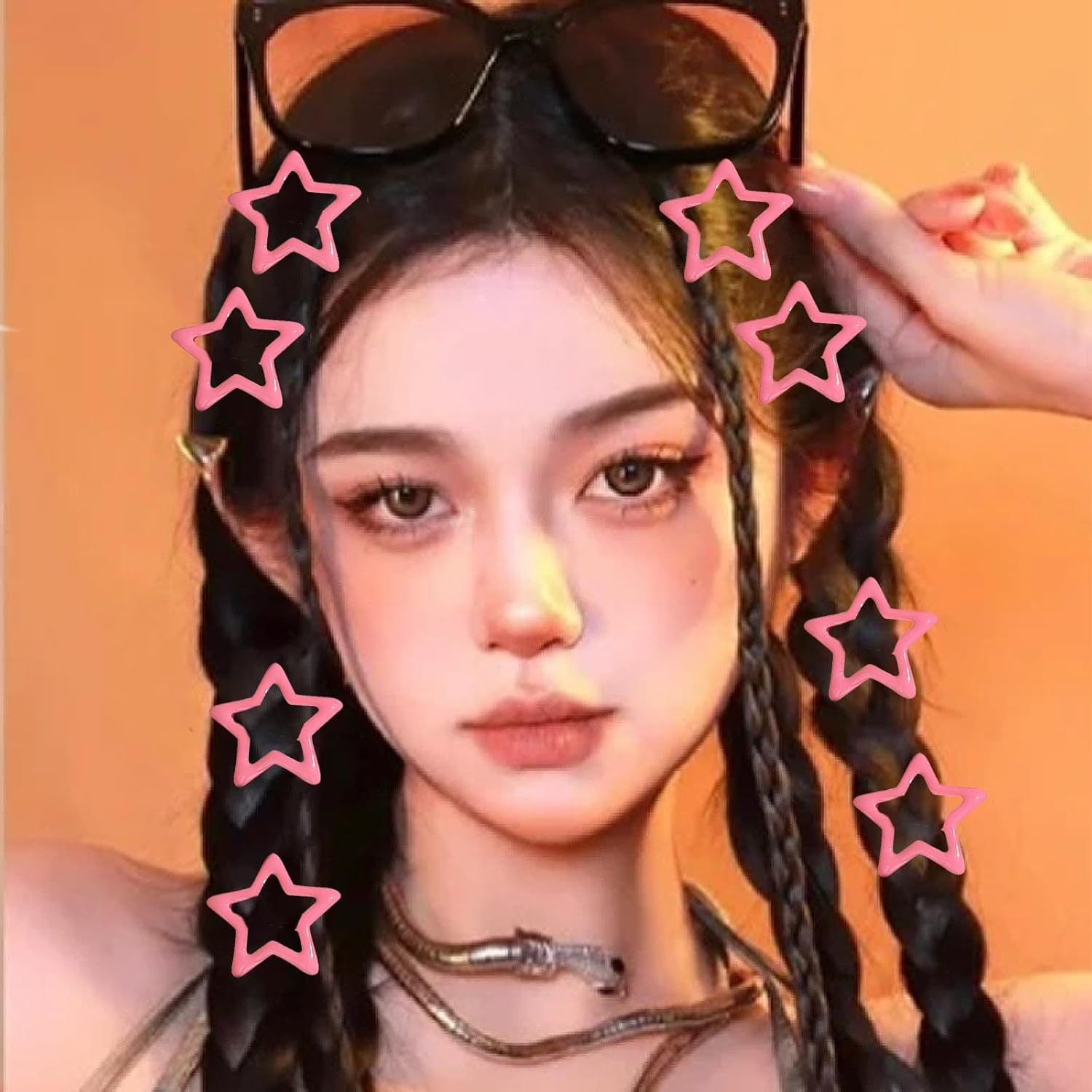 Star Snap Hair Clips for Women Girls 10PCS Pink Metal Star Hair Barrettes Y2K 2000S Non Slip Metal Stars Cute Hair Accessories for Women Girls Toddle - Purple image number 3
