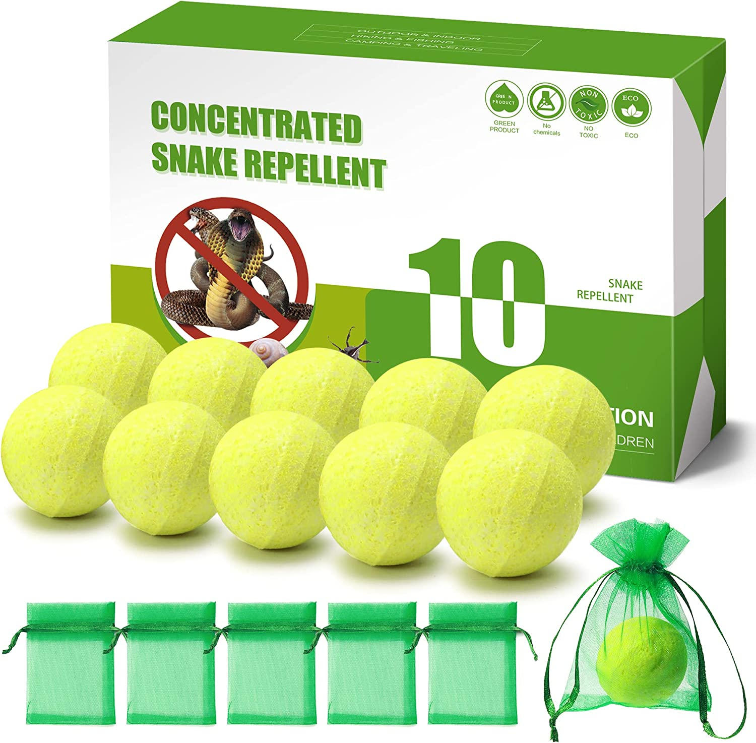 MAGIC CAT Snake Repellent for Yard 10 Pack Snake Away Repellent for Outdoors Indoor Pet Safe, Natural Plant Formula Moth Balls for Snakes Outdoor Use, Snake Be Gone for Garage Yard Garden Chicken Coop image number 5