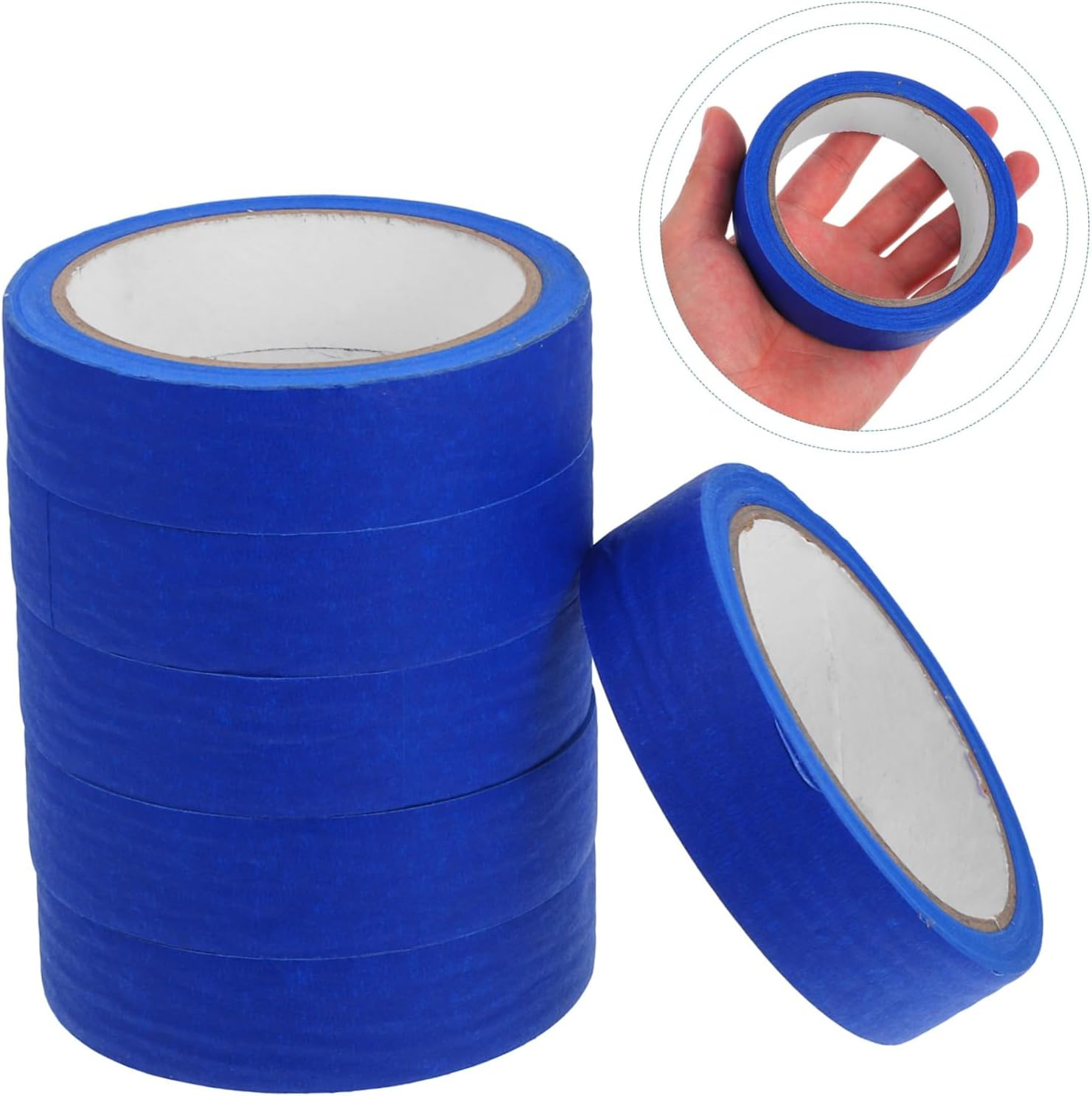 Flexible Crepe Paper Masking Tape 6 Rolls Painters Tape Adhesive Writable Surface Wall Painting image number 5
