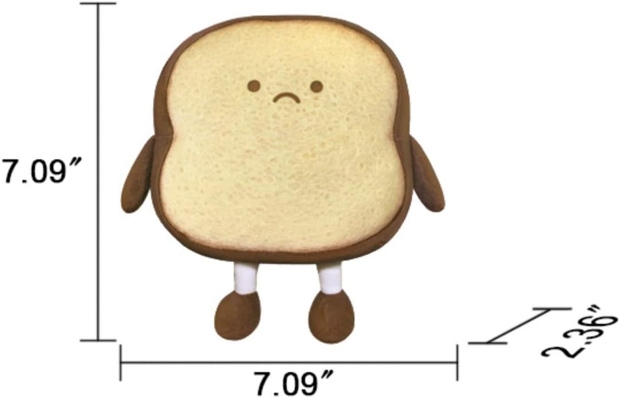 Toast Bread Pillow Funny Food Plush Toy Pillows Small Cute Stuffed Plush Sofa Pillow (Toast ​​Bread, Brown) - Happy image number 7