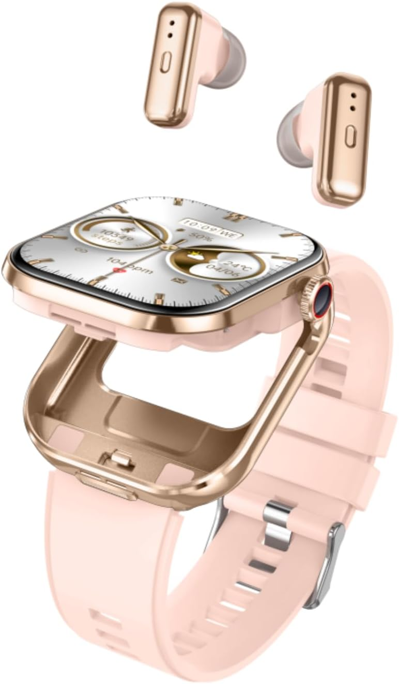 AIEK Smart Watch, Built-In Bluetooth Headphones Heart Rate Sleep Blood Pressure Monitor 2 Inch Touch Display Fitness Watch for Ios Android Smartphone Sports Watch for Men Women (Silver)