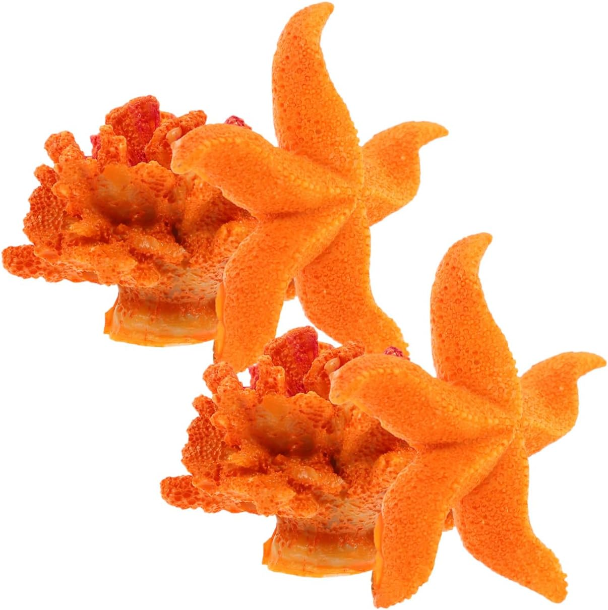 GANAZONO 4Pcs Artificial Coral for Aquarium Decoration Sea Star and Coral Ornaments Safe and Fish Tank Accessories Creative and Lightweight Decor for Fish Pets image number 6