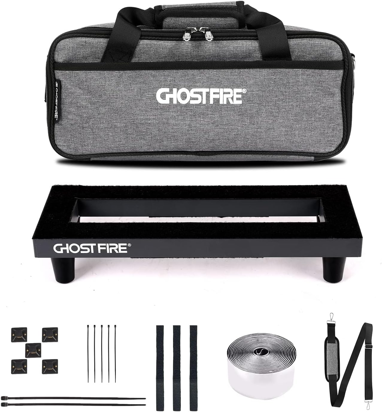 Ghost Fire Guitar Pedal Board Aluminum Alloy 0.8Lb Super Light Effect Pedalboard13.7''X5.5'' with Carry Bag,Spl-01 image number 4