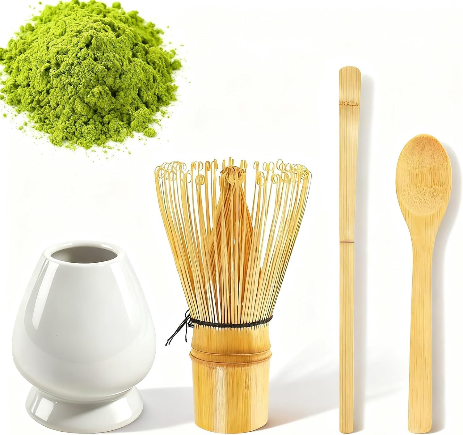 Matcha Whisk Set of 4 Matcha Whisk Set Professional Equipment Produces Delicious Matcha They Are Comfortable to Use image number 3