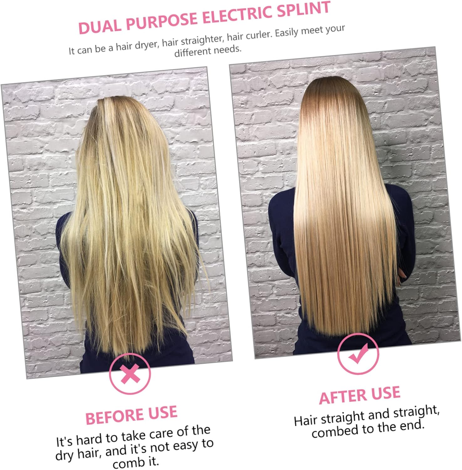 OATIPHO Hot Air Styler Function Rechargeable Hair Straightener Curler Easy to Use for Hair Types image number 2