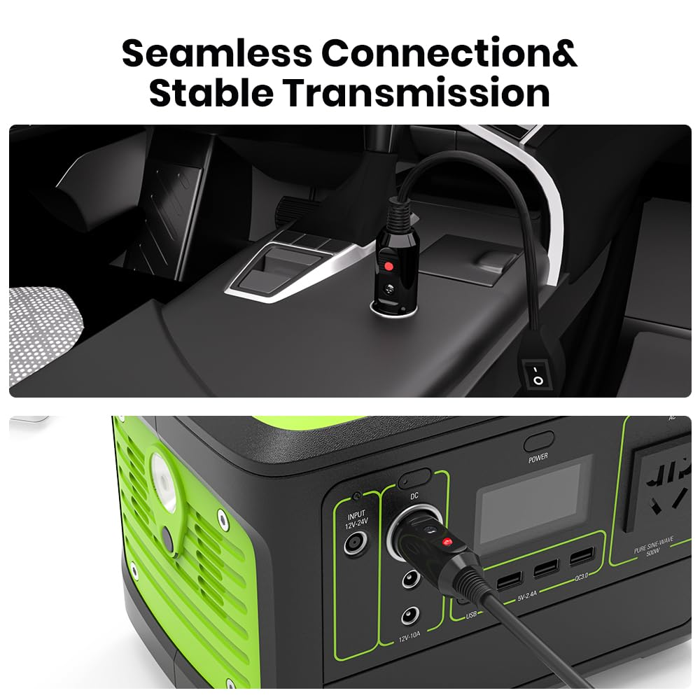 Starlink Mini Car Charger,3M/10Ft Starlink Mini Power Cable Direct to Cigarette 12V-24V Adapter with Switch,Dc Male to Cigarette Lighter Plug and Play (CB7) image number 2