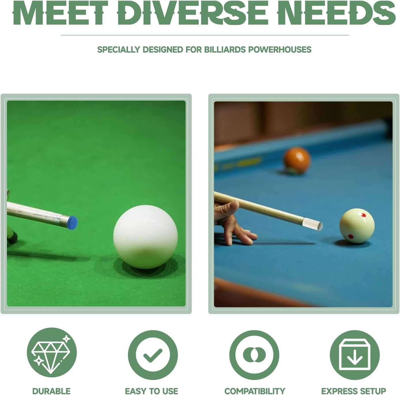 Pool Cue Tips Replacement Kit 20 Pack Durable Hard Leather Billiard Accessories Blue Snooker Cue Tips for Professional Players image number 2