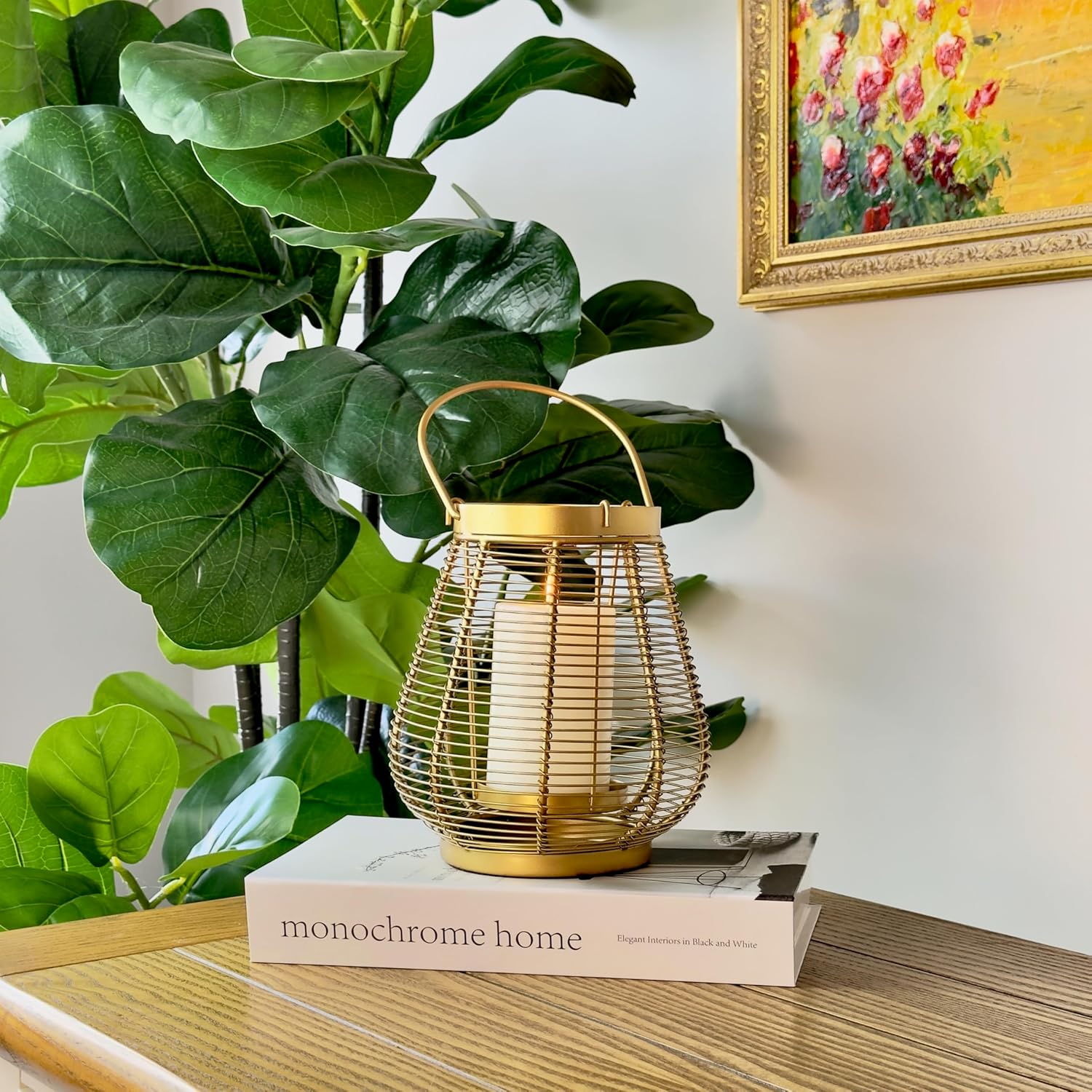 Indian Impressions Drop-Shape Metal Lanterns Candle Holders for Pillar Candles & Tea Lights, Hanging & Tabletop D&eacute;cor for Diwali, Christmas, Weddings, Home & Patio Decoration image number 6