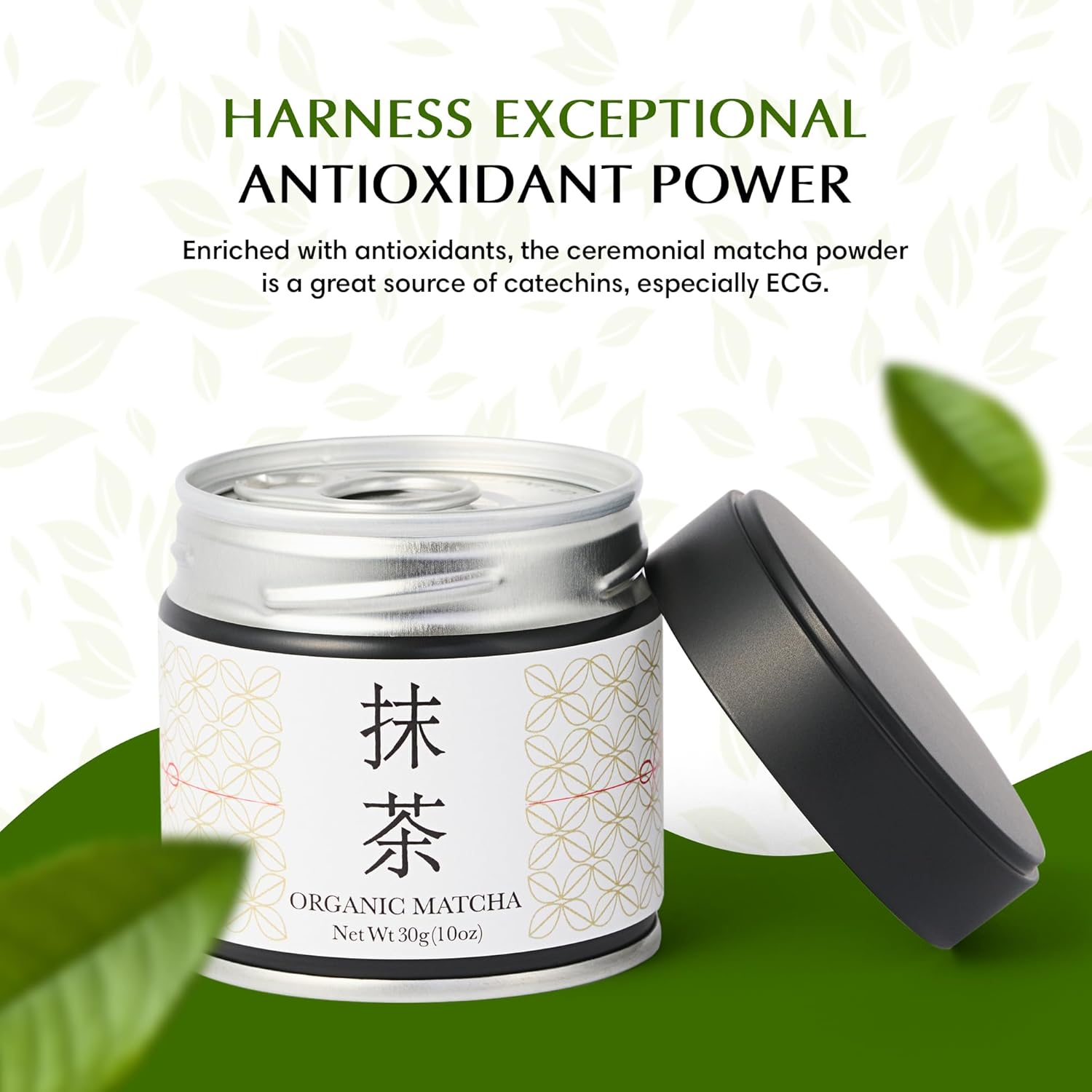 Premium Shizuoka Organic Ceremonial Grade Matcha Powder - 1.1 Oz Authentic Japanese Tencha Leaves - Ideal for Tea Ceremonies, Lattes, Baking & More. Rich in Antioxidants & Flavor image number 1