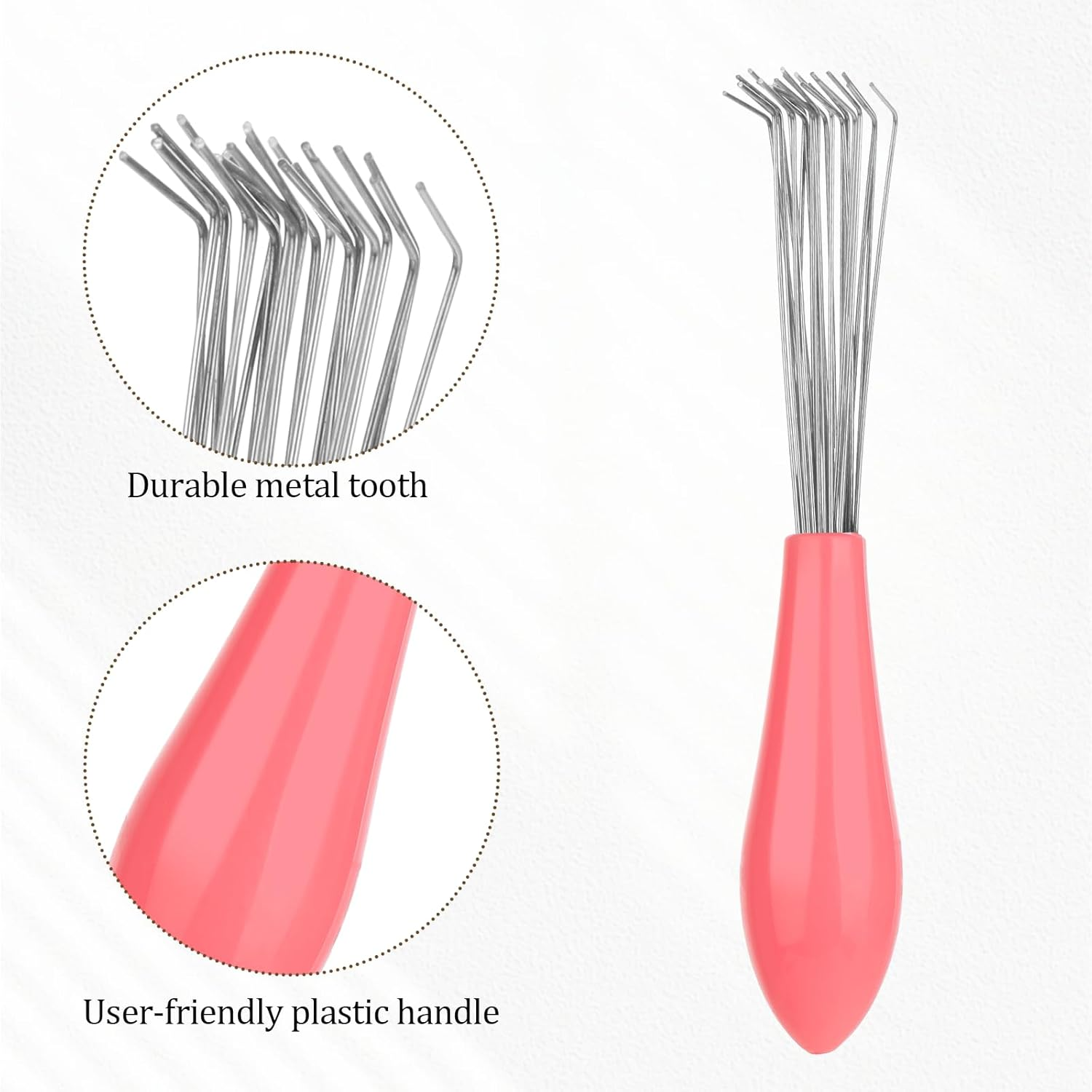 3Pcs Hair Brush Cleaner Tool Comb and Brush Cleaner Tool Set with Rake Design Metal Wire Comb Cleaners Wooden Handle Hair Remover Mini Instrument for Home and Salon Use Removing Dust Dirt image number 1