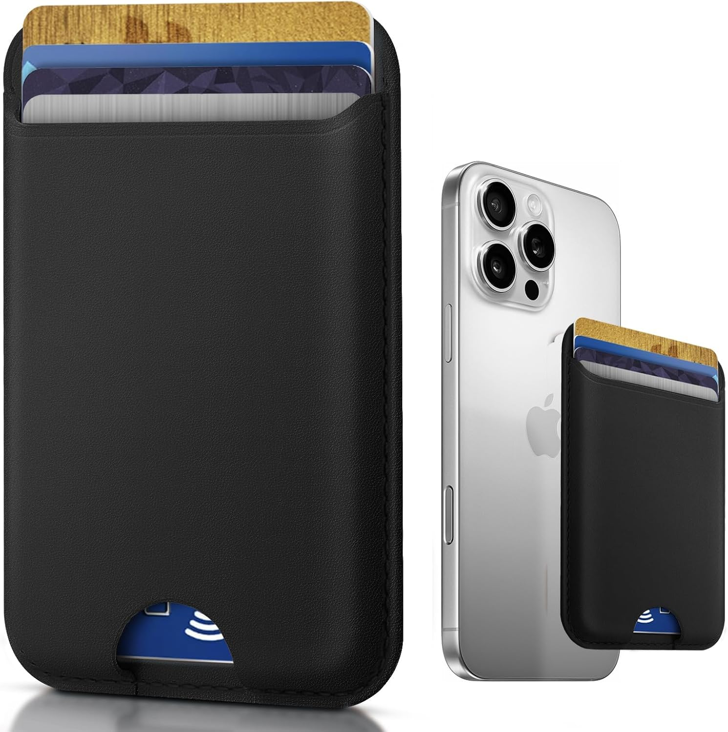 Nltyou Phone Card Holder Pocket for Phone Back Stick to Wallet Credit Card ID Card Holder Self Adhesive Sticker for Iphone image number 4