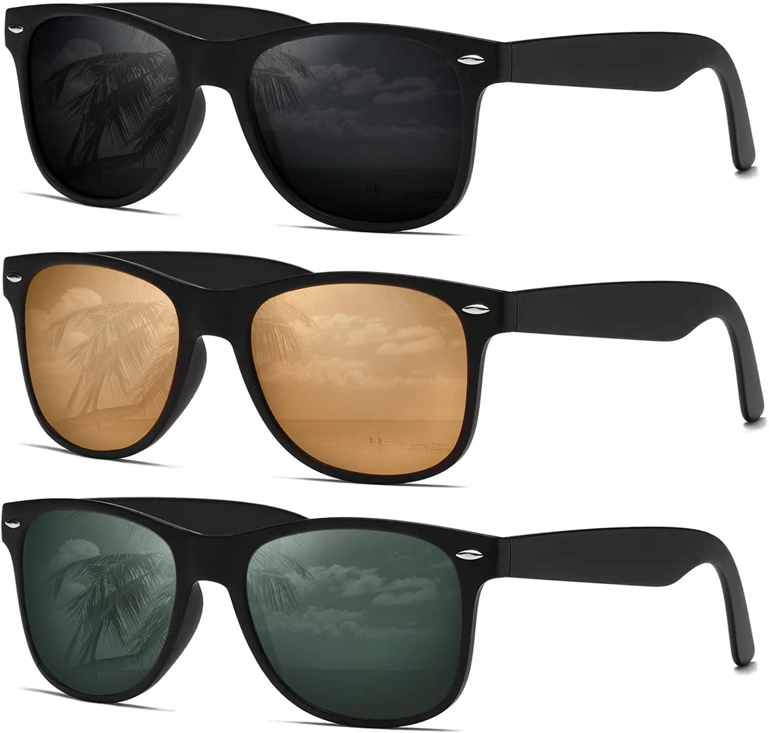 Sunglasses for Women Men- Polarized Sun Glasses Womens Mens Retro Mirror Lens for Driving Fishing UV400