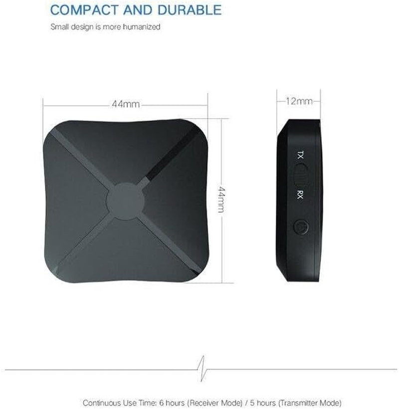 AIMALL 2In1 Wireless Bluetooth Audio Transmitter & Receiver Hifi Car Adapter RCA Aux-In, Compact Size (1.73 X 1.73 X 0.47 Inches) image number 5