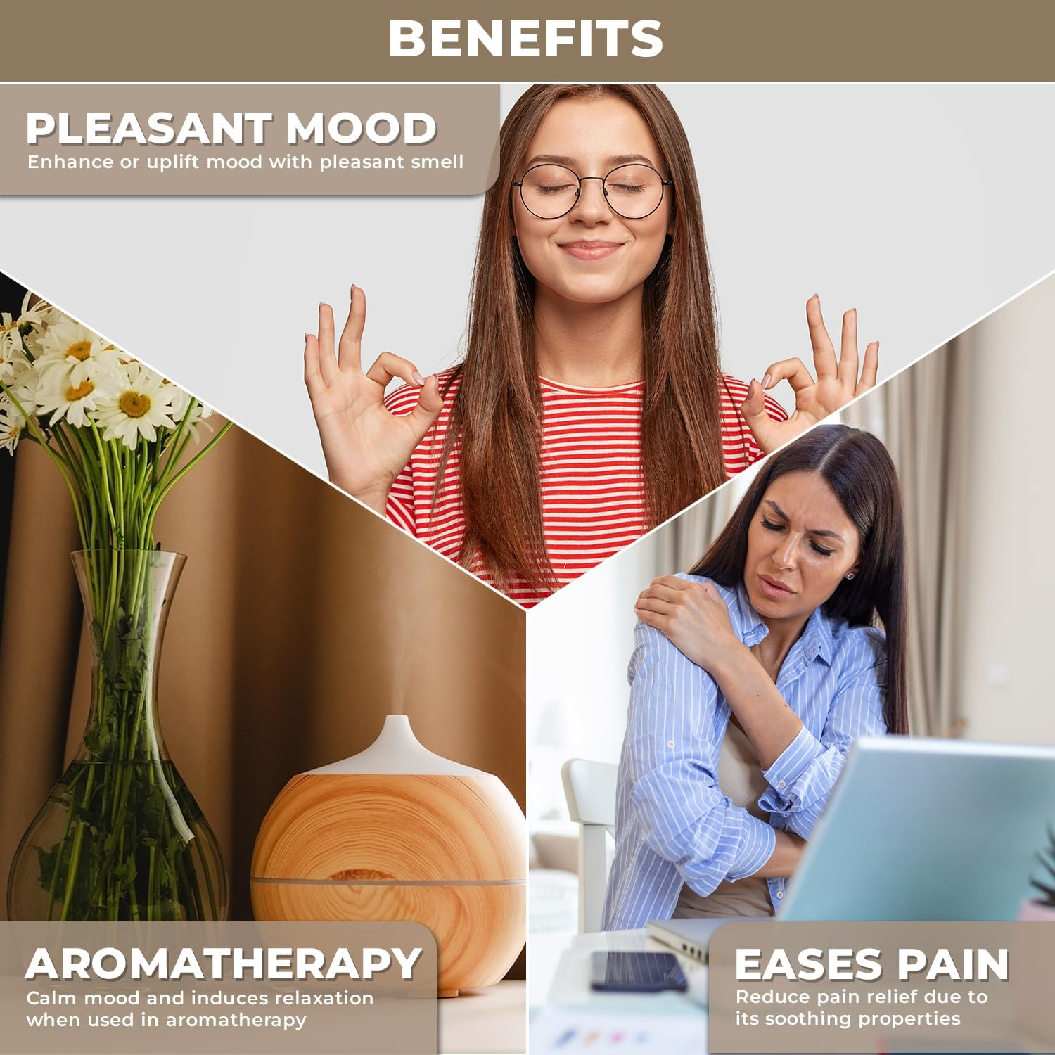 100% Pure, Natural & Organic Frankincense Oil for Aromatherapy, Diffuser, Humidifier, Massage, Skin Care & Candle Making