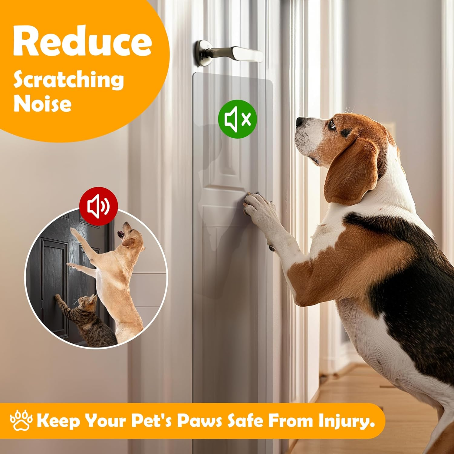 1 Pack 40 X 16 Door Protector from Dog Scratching Cat & Dog Guard, Heavy Duty Custom-Cut Clear PVC anti Scratch on Wall Window Glass Screen & Sliding Doors Furniture Indoor/Outdoor image number 6