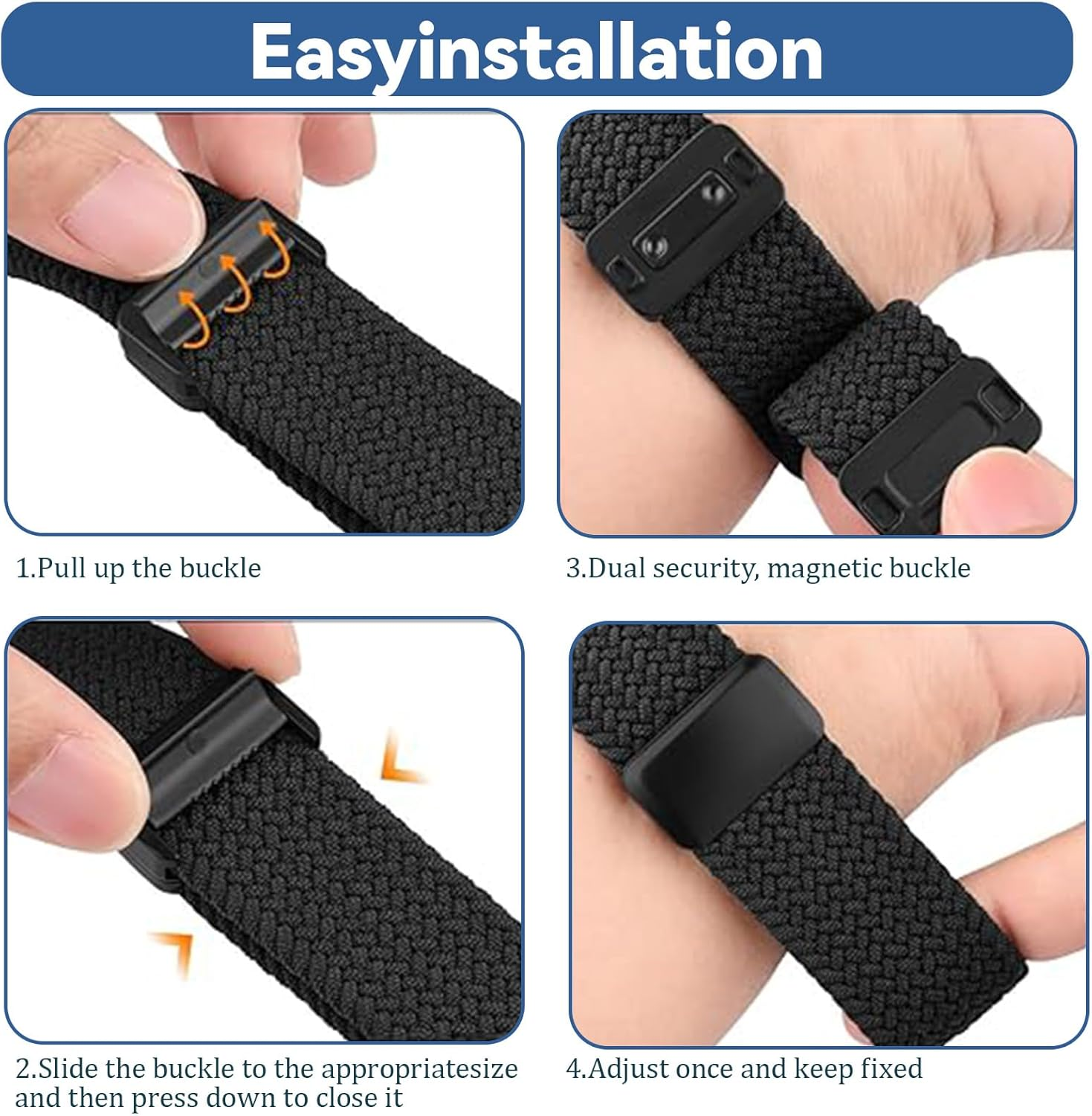 Azureray Children'S Bracelet Compatible with Watch Phone Z7/Z6/Z1, Nylon Braided Bracelets for Imoo Smartwatch Children Z1/Z6/Z7 Replacement Bands for Girls Boys image number 2