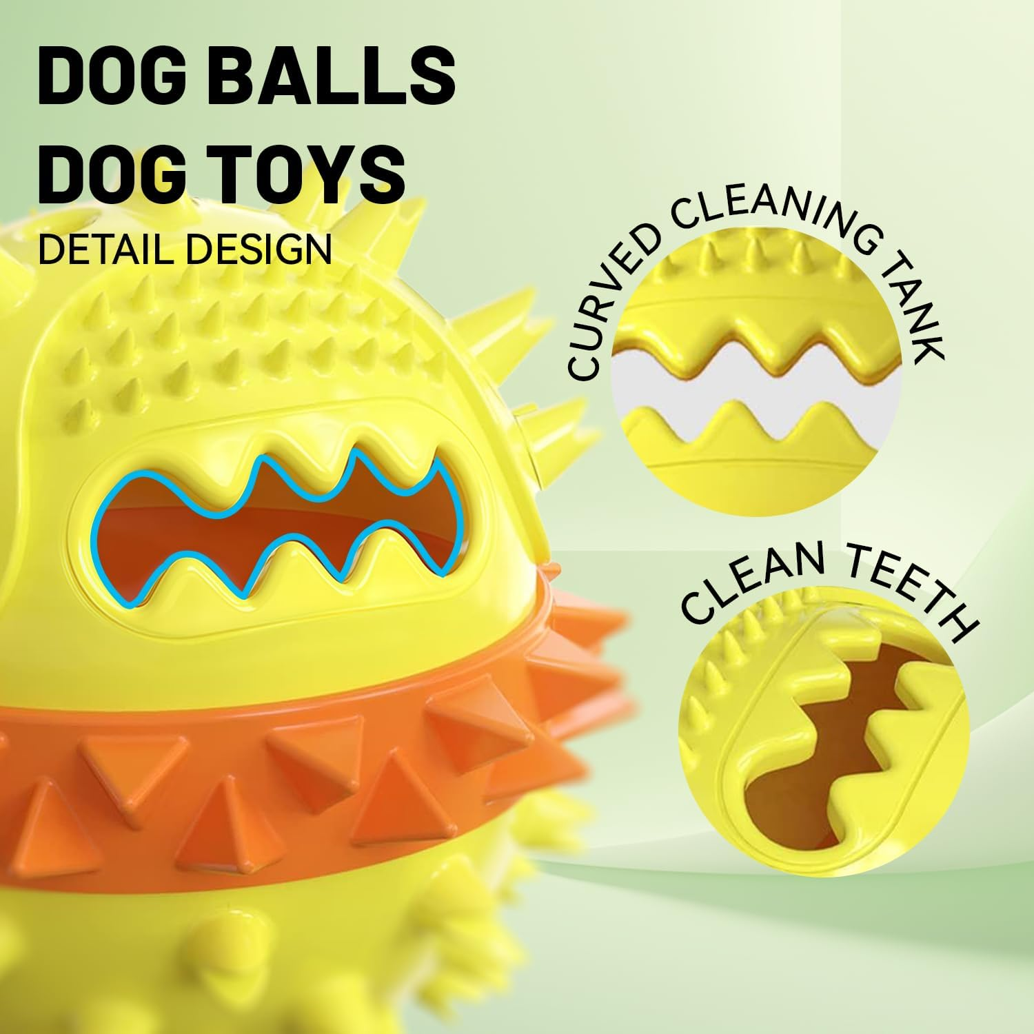 Dog Balls Dog Toys, Dog Toys for Aggressive Chewers Large Breed, Nearly Indestructible Squeaky Dog Chew Toys for Large Dogs, Natural Rubber Dog Toys, Tough Dog Treat Balls image number 1