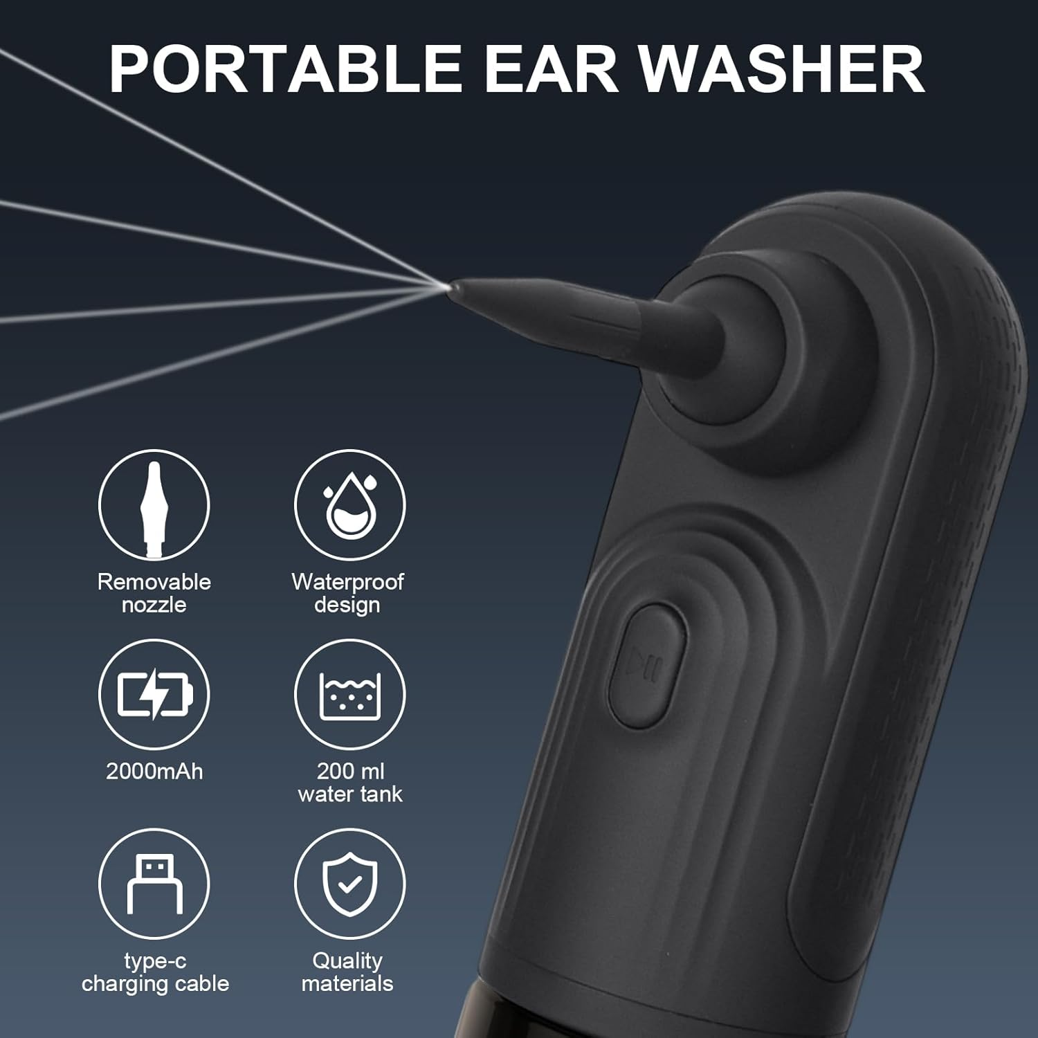 Colexy Ear Wash, Ear Cleaner, 4 Modes, Ear Cleaning with Washable Replacement Heads for Home Use by Adults and Children image number 6