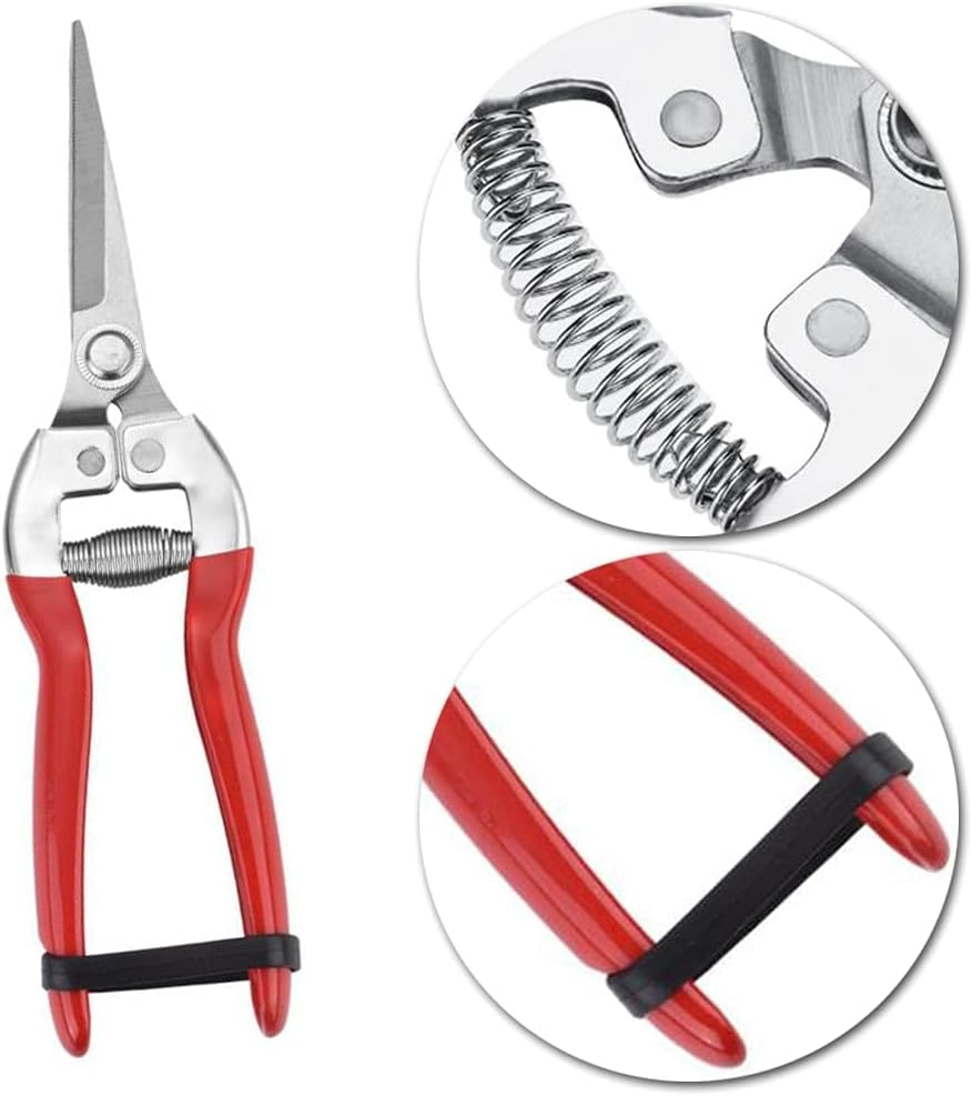 2 Pcs Sturdy Pruning Shear Garden Scissors Gardening Snips Professional Micro-Tip Pruning Tool for Arranging Flowers, Trimming image number 5