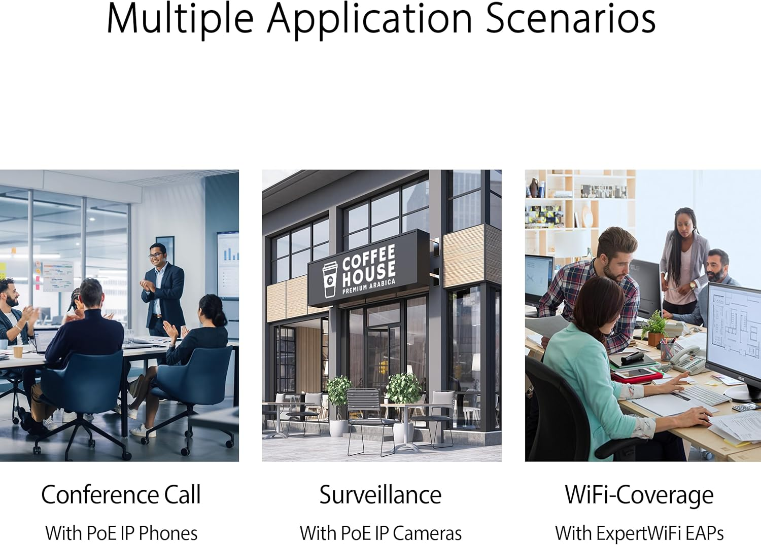 ASUS Expertwifi EBP15 5-Port Gbe Smart Managed Poe+ Switch for Small-Mdeium Business, 4 X Poe+, 60 Watts, Supports Qos, IGMP, Wall-Mount image number 2