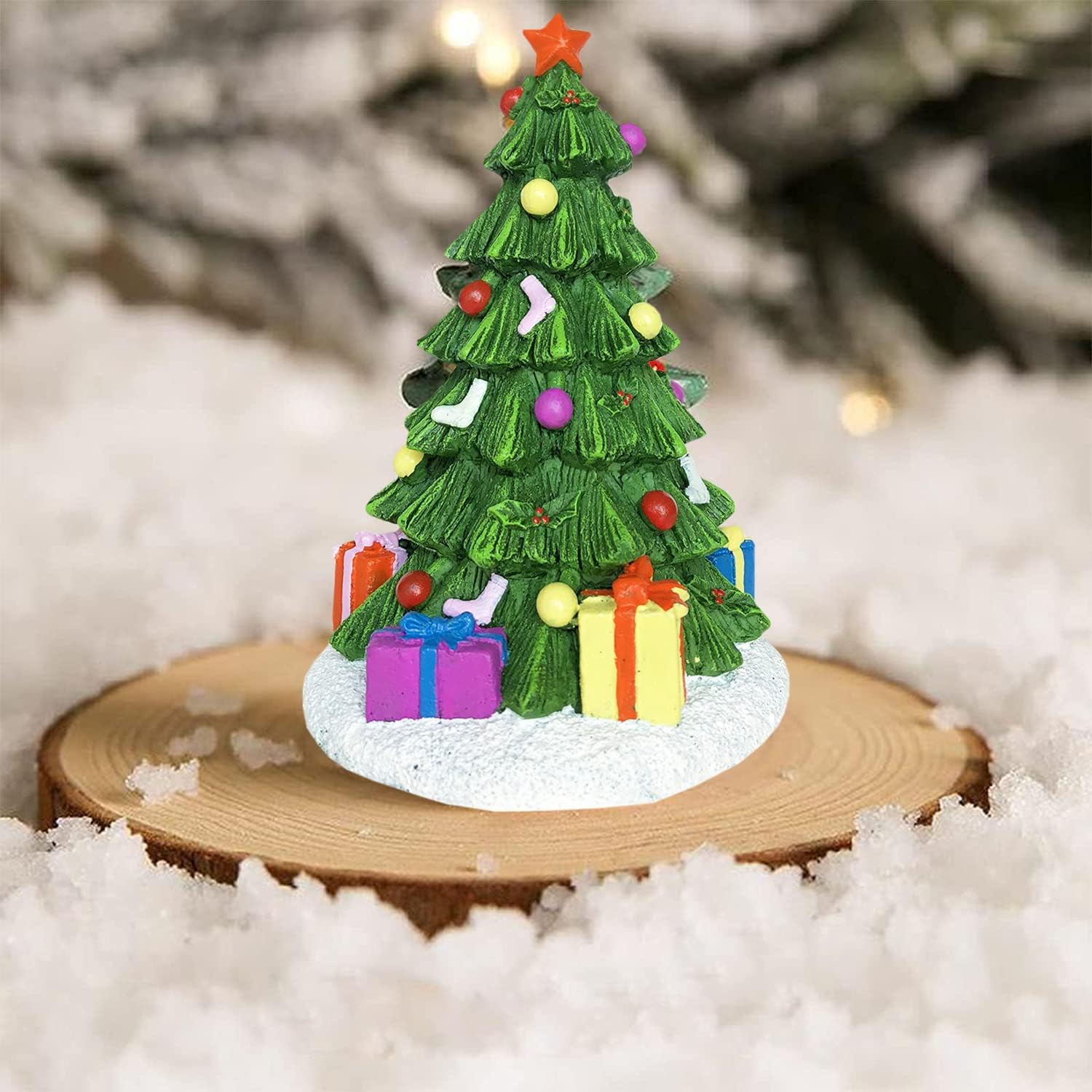 SLOCME Aquarium Christmas Tree Decorations - Fish Tank Christmas Tree Statue Holiday Decoration for Aquarium Betta Fish image number 2