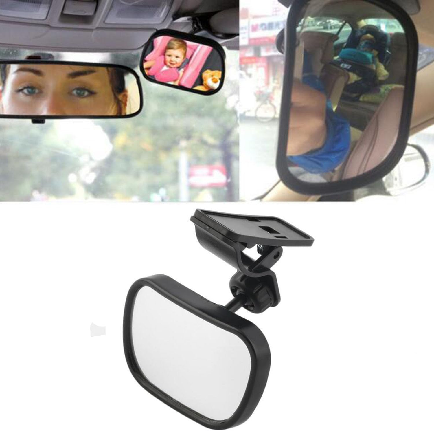 360&deg; Swivel Car Rear View Mirror,Baby Car Mirror,Shatterproof Adjustable Car Baby Rearview Mirror to See Rear Newborn,Babies,Infants and Kids,Easy to Install image number 4