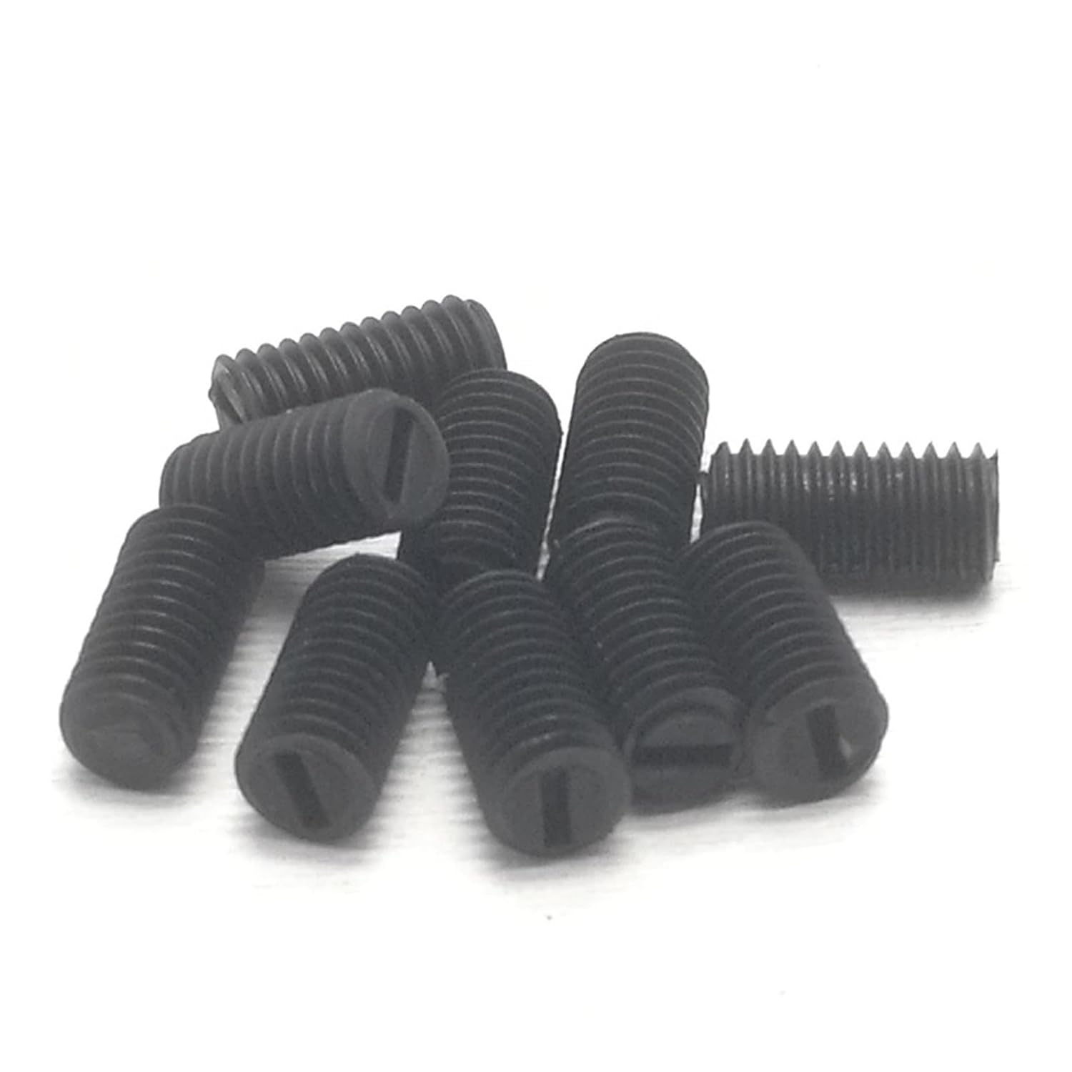 100Pcs M3/4/5/6/8 Black Nylon Plastic Slotted Set Grub Screw(M5 X 6) image number 1