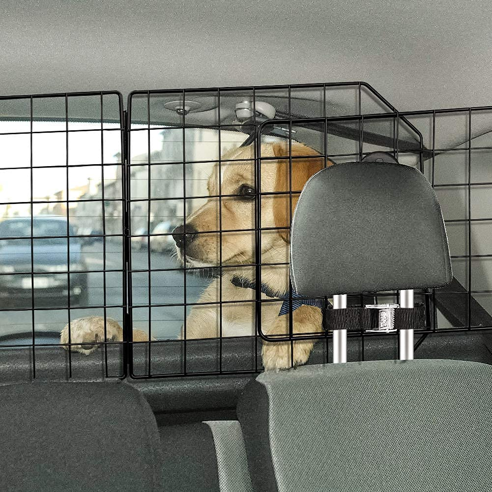 ERYTLLY Dog Car Barriers, Dog Barrier for SUV, Vehicles, Dividers, Dog Barrier for Car Heavy Duty Wire Adjustable Car Dog Barrier with Front Seat Mesh Pet Barrier Net Organizer (Black) image number 5