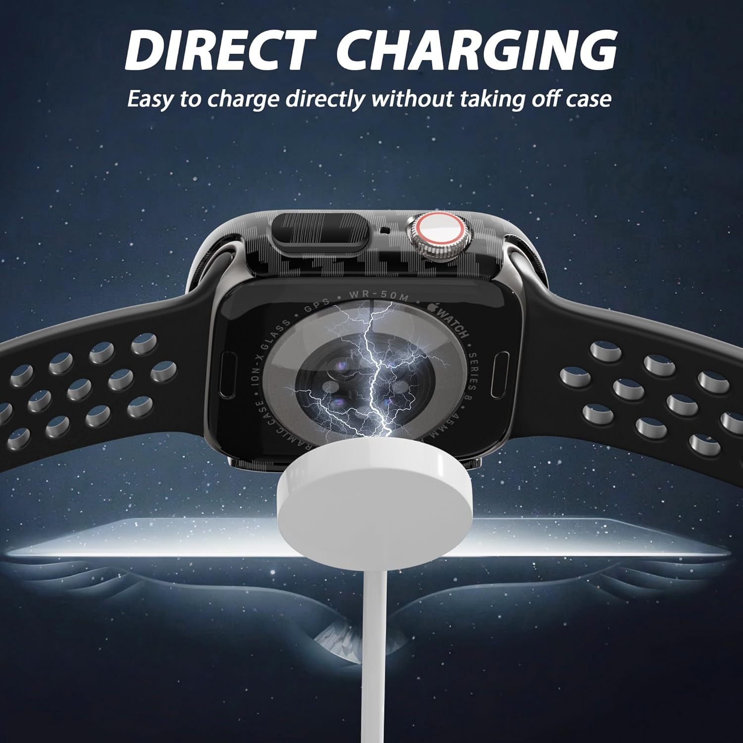 LINTEKER 2 Pack for Apple Watch 46Mm Case with Privacy Screen Protector, [Anti-Peeping] Ultra-Thin Protective Cover for Apple Watch Series 11 (2025) / Series 10 46Mm, Carbon Fiber image number 1