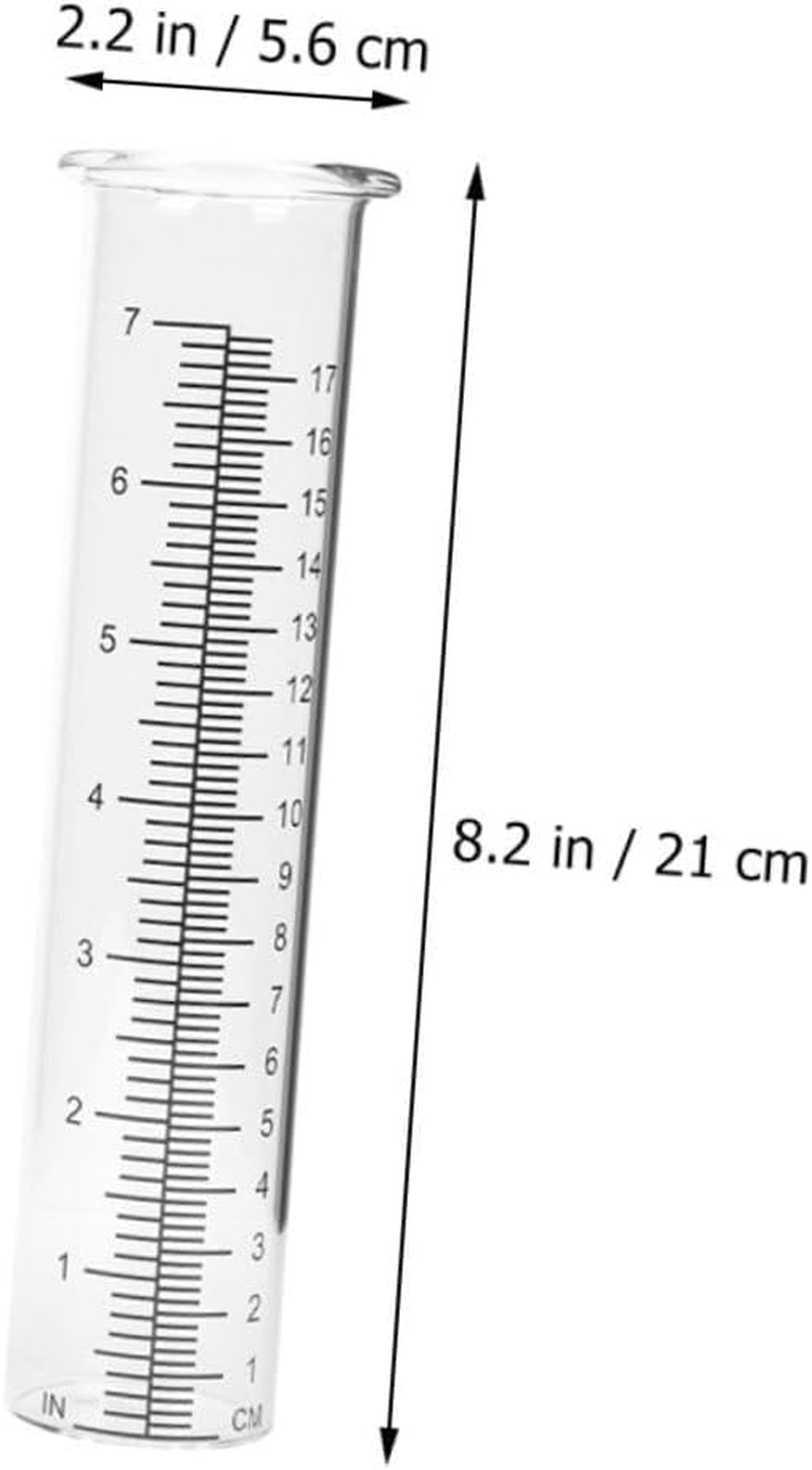 4Pcs Transparent Glass Rain Gauge Tubes with Design Accurate Rain Measuring Tools for Garden Lawn Patio Wear-Resistant Outdoor Collectors image number 2