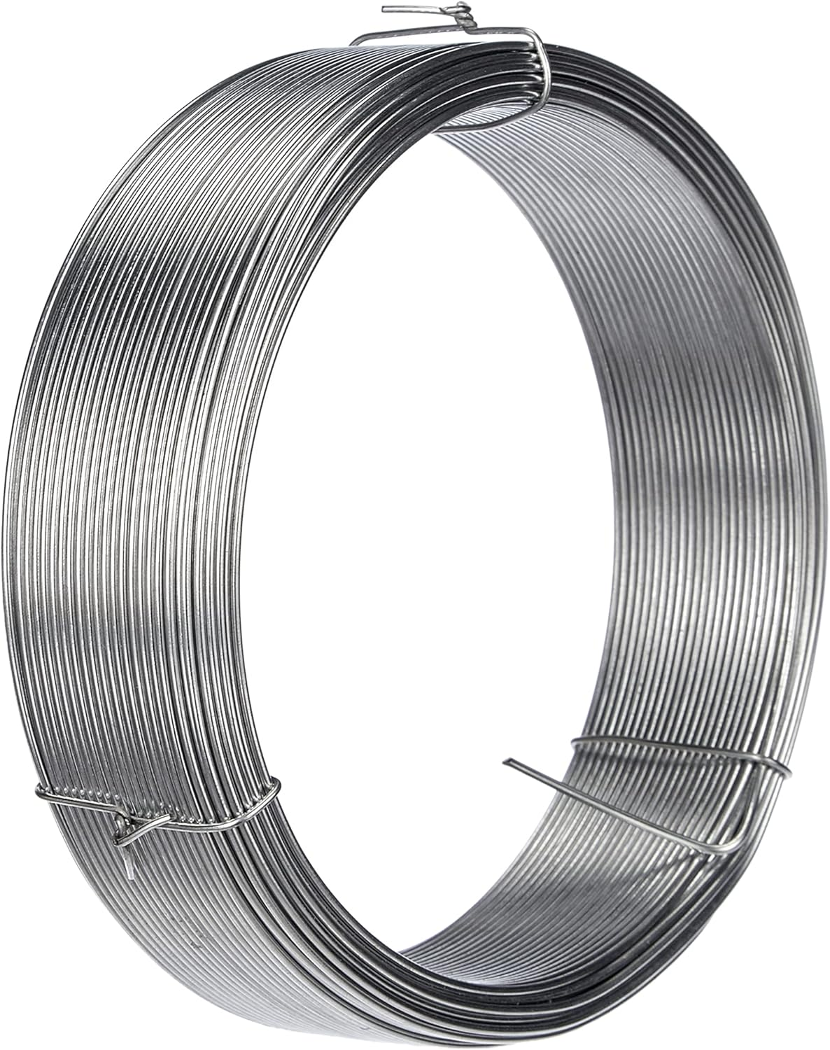 Merriway BH00325 Galvanised Coated Garden Wire, 1.25Mm Metres (162.5Ft) 16 Gauge 3/64 Inch Thickness, Grey, 1.25 Mm X 50 M