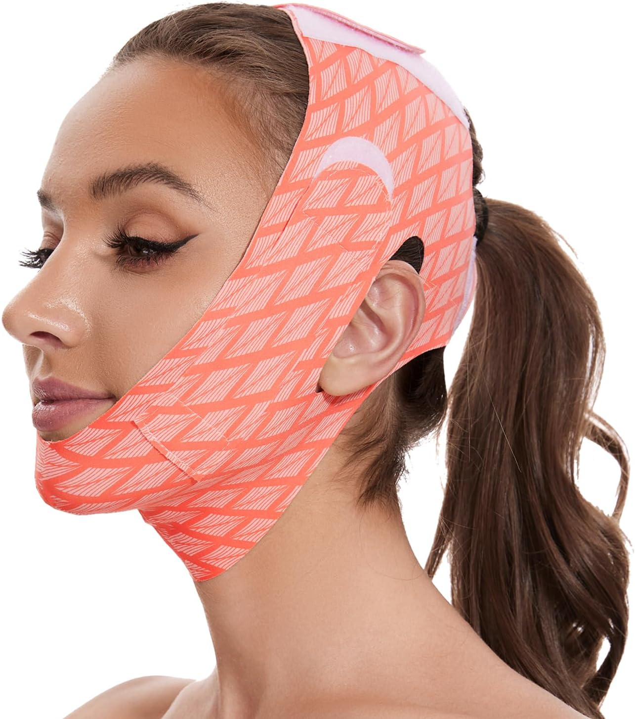 Reusable Double Chin Reducer Strap V Line Lifting Mask Sleeping Jawline, Comfortable Face Slimming Strap for Women, Breathable Face Lifting Tape Facial Slimmer Shape for Tightening Skin, Jaw Exerciser