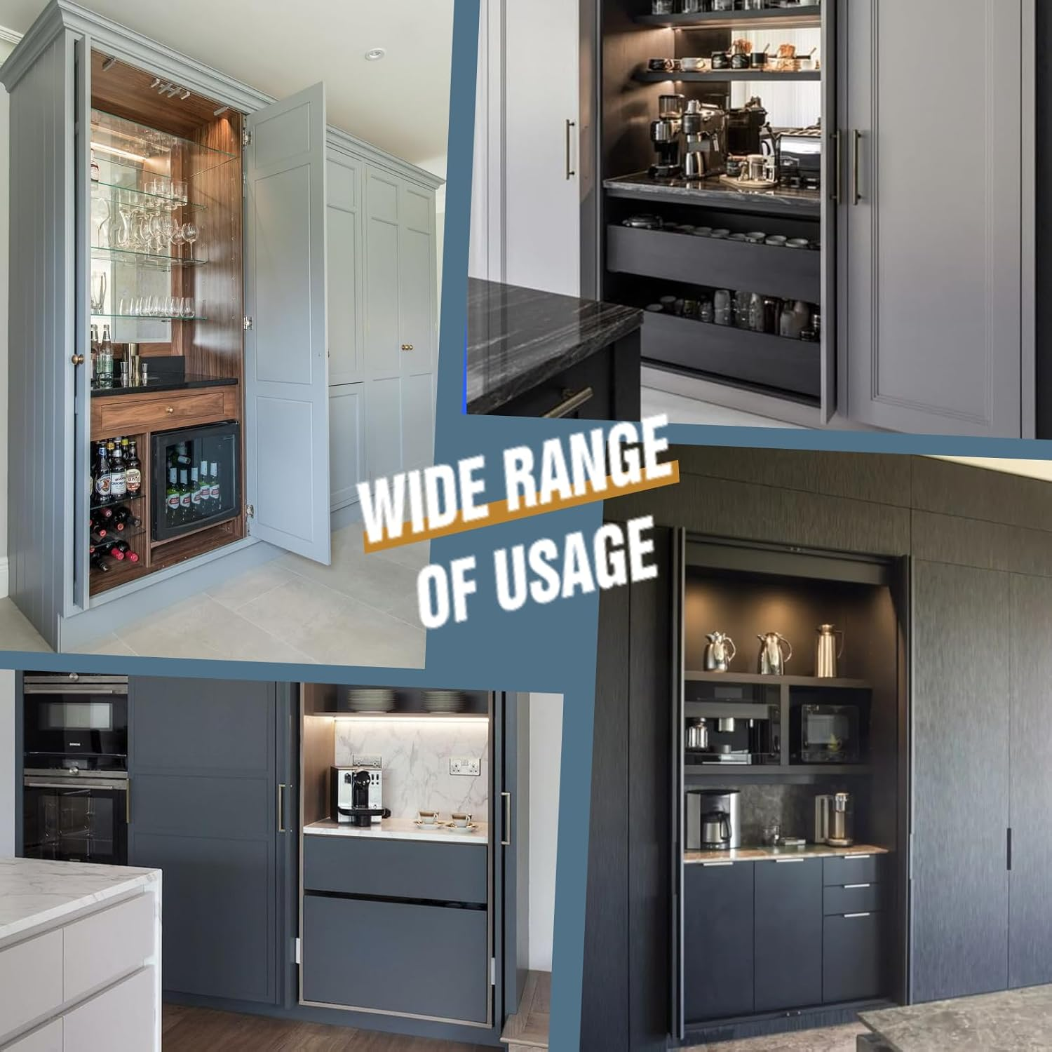 22" Cabinet Pocket Door Slide Hinge Kit 2PCS for Inset Application, Pivot Pocket Door Slides for Cabinet Wiht Hinges, Pivot Sliding Door Runners Hardware System for Cabinet Doors image number 5