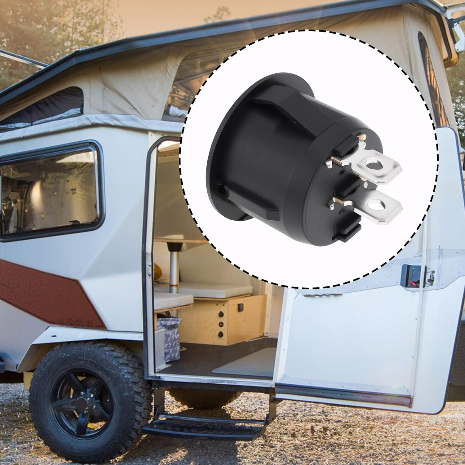 5Pcs On/Off Rocker Switch Single Pole Non-Illuminated 12V DC 10A, 4.8Mm Terminals 20Mm Panel Mount image number 4