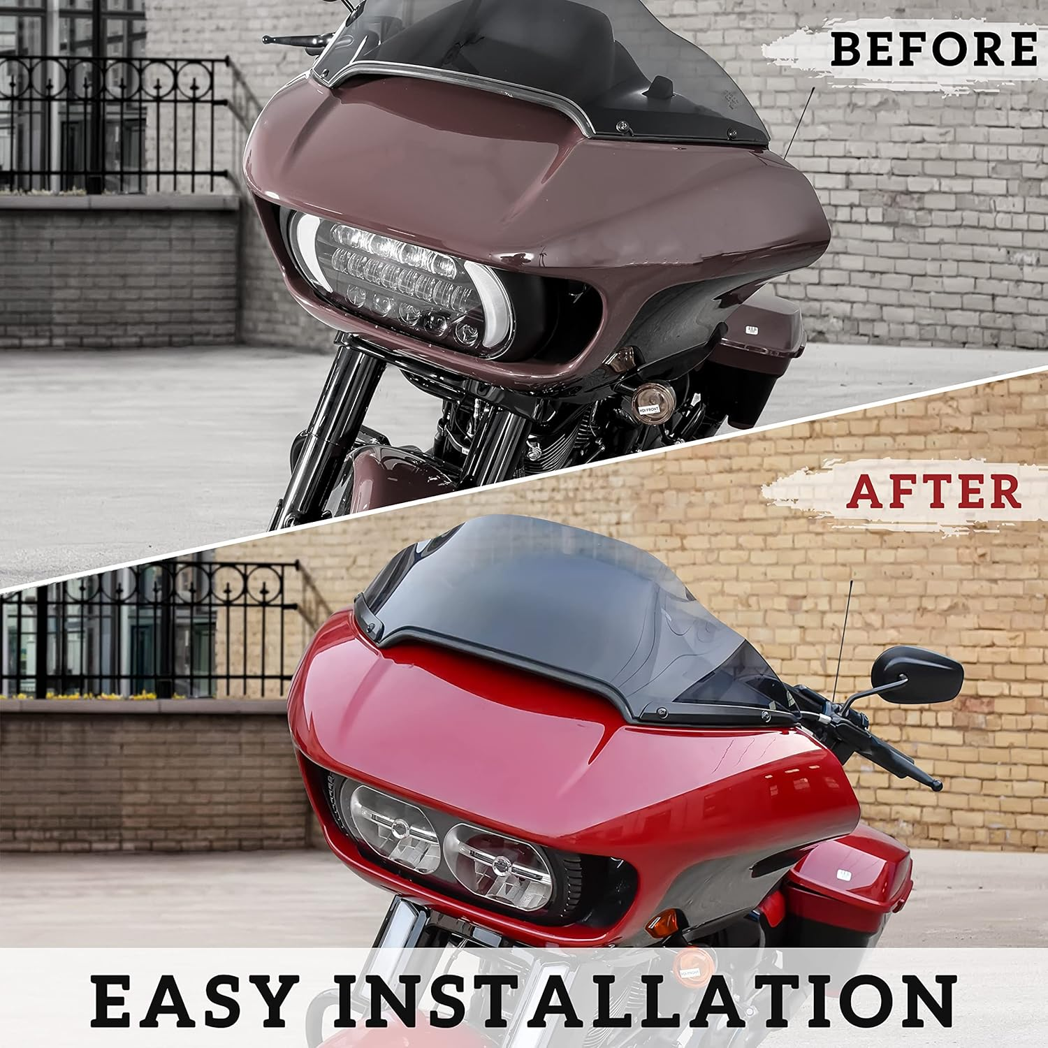 Motorcycle Windshield Side Trim for Harley Road Glide, Motorcycle Split Front Windscreen Side Trim for Harley Road Glide Ultra FLTRU FLTRX Special FLTRXS 2015-2022 Accessories (2PCS) image number 6