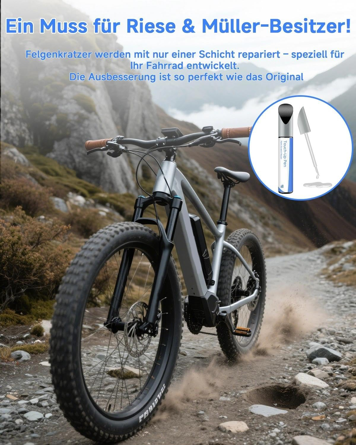 White Bicycle Paint - Touch up Paint for Riese & M&uuml;ller, Use Paint Pen for Metal and Plastic - High Coverage Bicycle Paint image number 2