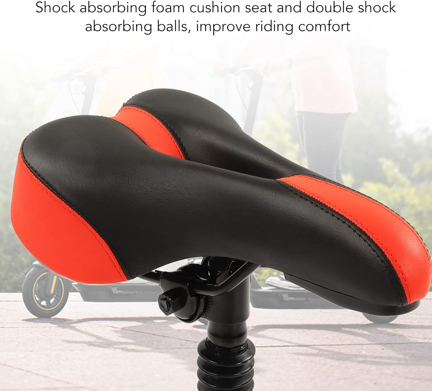 Electric Scooter Seat, Foldable Adjustable Universal Electric Skate Car Seat Saddle, Punch Scooter Saddle Seat Replacement for M365, Aluminum Alloy Body, Thicken Foam Padded image number 1