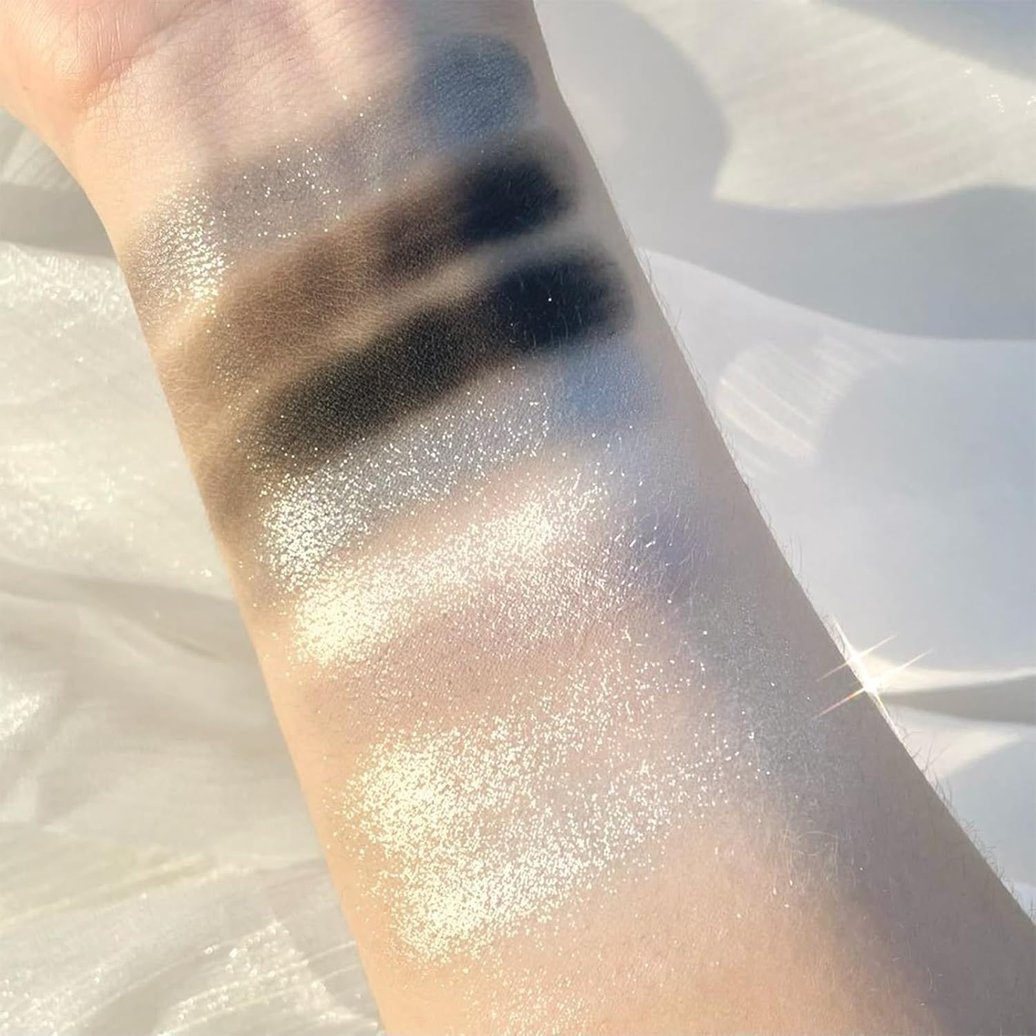 9 Colors Smoky Eye Shadow Palette - Black, Dark Gray, Smokey Goth Makeup - Soft Matte and Shimmer Shades, High Pigment Basic Black White Gray - Perfect for Halloween image number 2