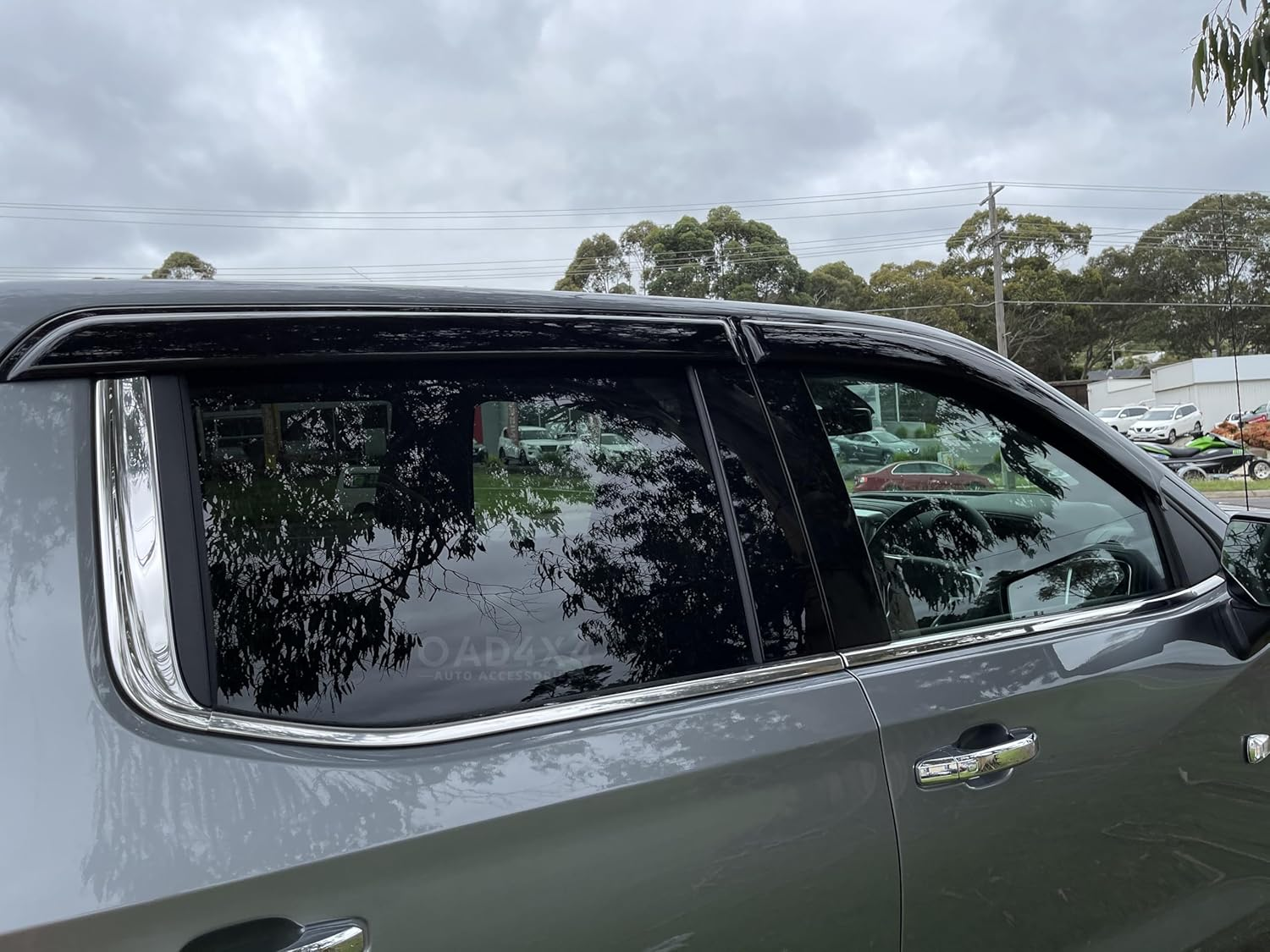 OAD4X4 Weathershields Compatible with Chevrolet Silverado 1500 T1 Series 2020-Onwards, Weather Shields Window Visors Wind Deflectors Sun Rain Guard 4PCS Set image number 1