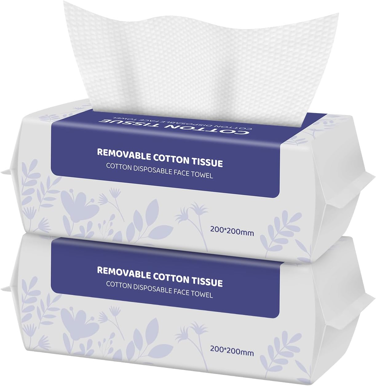 Cotton Face Towels, Extra Thick Soft Dry Wipes for Cleansing, Lint-Free Facial Tissue, Makeup Removing (Purple, 2 Pack) image number 5