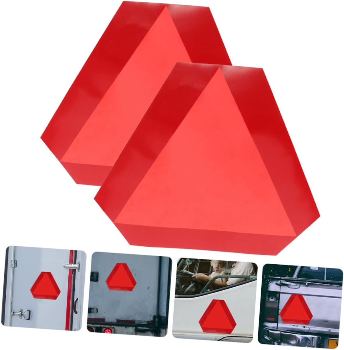 Anneome 2Pcs Car Warning Triangle Reflective Slow Moving Sign for Trailer Vehicle Safety