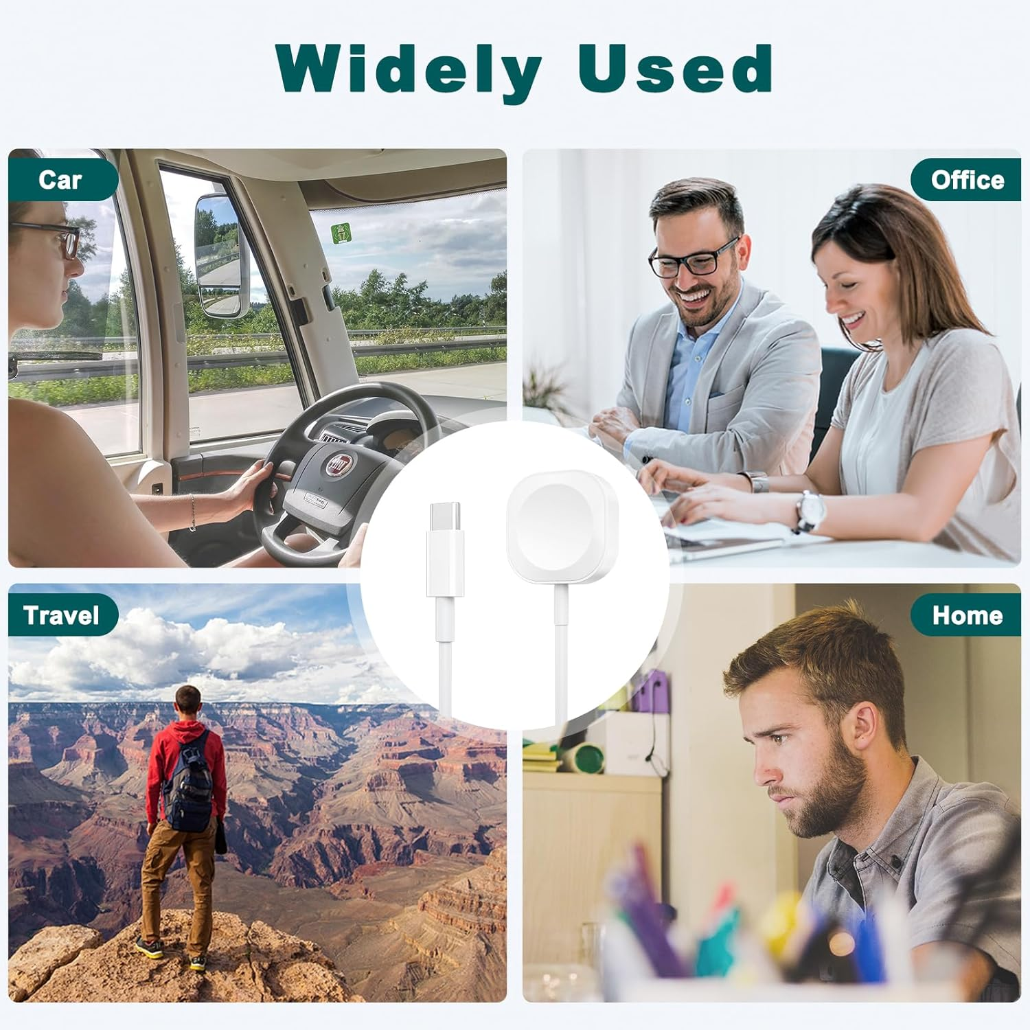 1M Long Magnetic Charger for Apple Watch Charger, Fast Charging Cable USB 100Cm/3.3Ft Cord Compatible with Iwatch Series Ultra/9/8/7/6/Se/Se2/5/4/3/2/1 image number 3