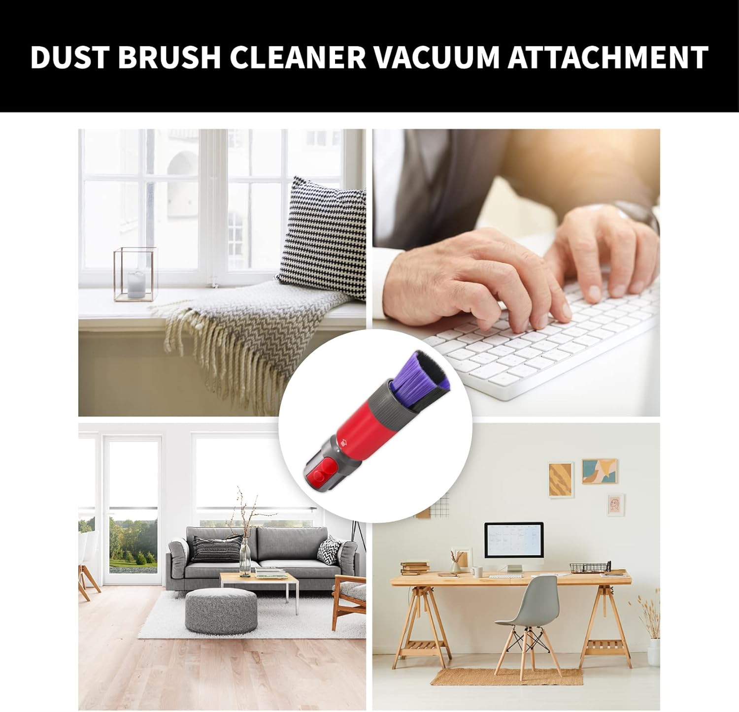 Scratch-Free Dusting Brush Attachment Replacement Compatible with Dyson Outsize V7 V8 Cyclone V10 V11 V12 Detect Slim V15 Detect Vacuum Cleaner, Nreirly Self-Cleaning Soft Dust Brush Vacuum Attachment image number 3