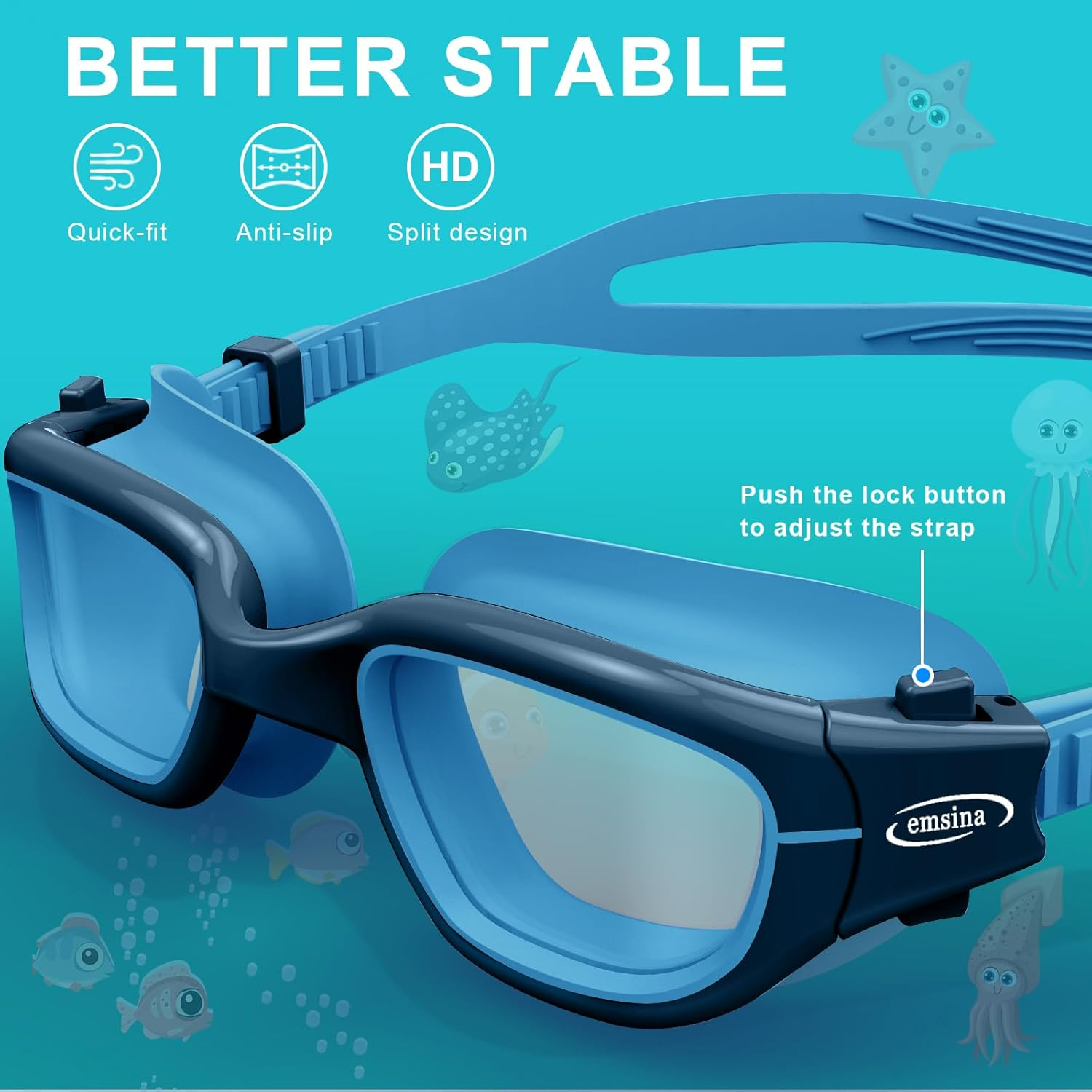 Kids Swim Goggles,Super Anti-Fog Swimming Goggles for Kids Age 7-12 Boys and Girls image number 1