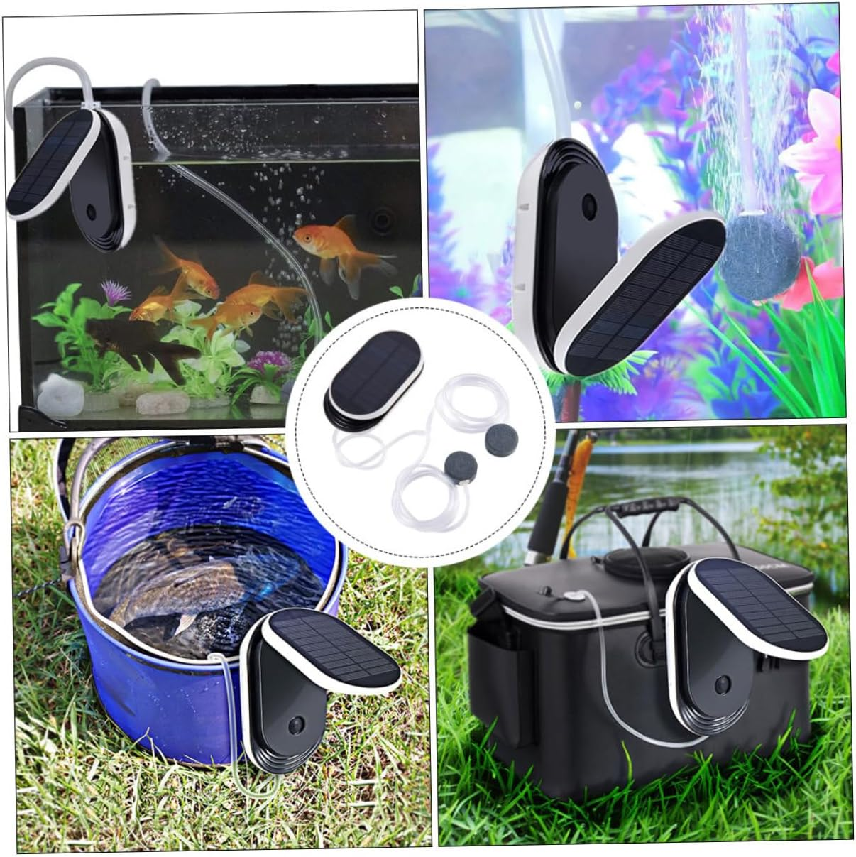 COHEALI Solar Oxygen Aerator with Pure Copper Core Built Lithium Battery Low Noise Large Air Volume Pump for Outdoor Ponds and Gardens Sun Powered Oxygenation Tool with Overcharge image number 1