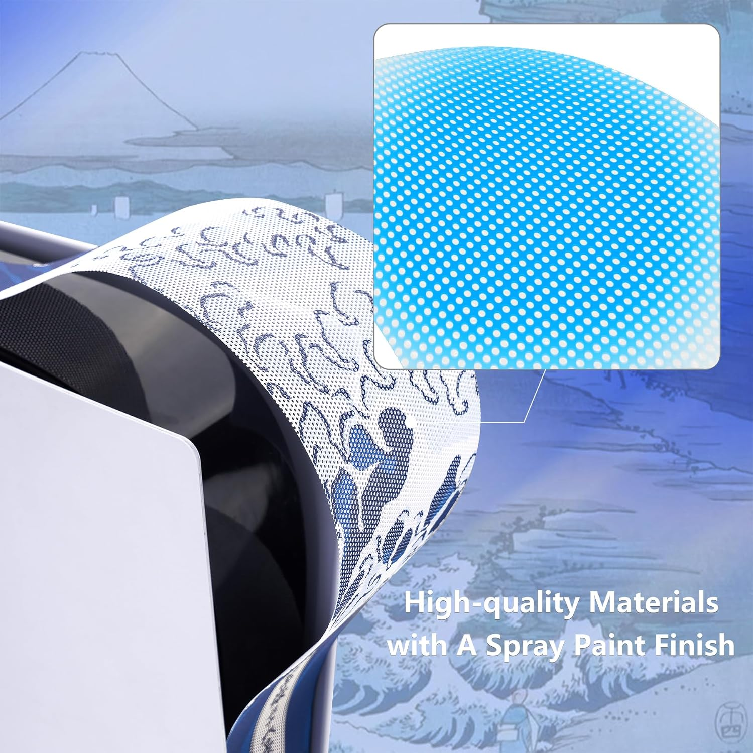 Playvital Dust Filter and Port Plug Set for Ps5 Disc & Digital Console Breathable Anti-Dust Cover Net with 12 Silicone Plugs, Easy-Install Dust Proof Kit for Ps5 Accessory-The Great Wave off Kanagawa - Cherry Blossom Whisper image number 3